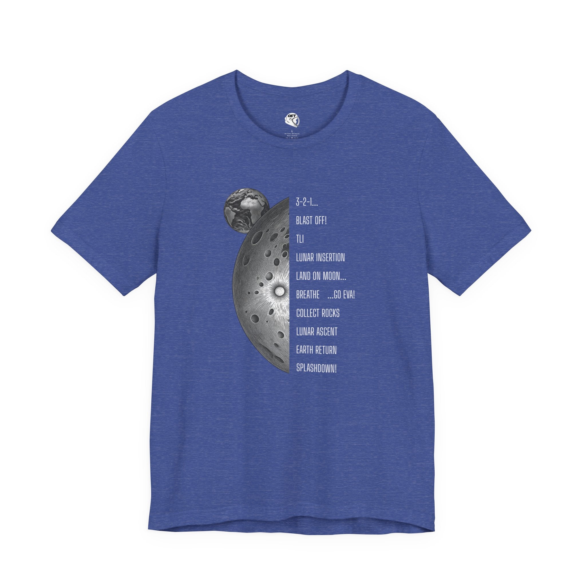 Artemis Mission Timeline with Moon T-shirt | Space Mission Vintage Graphic Tee