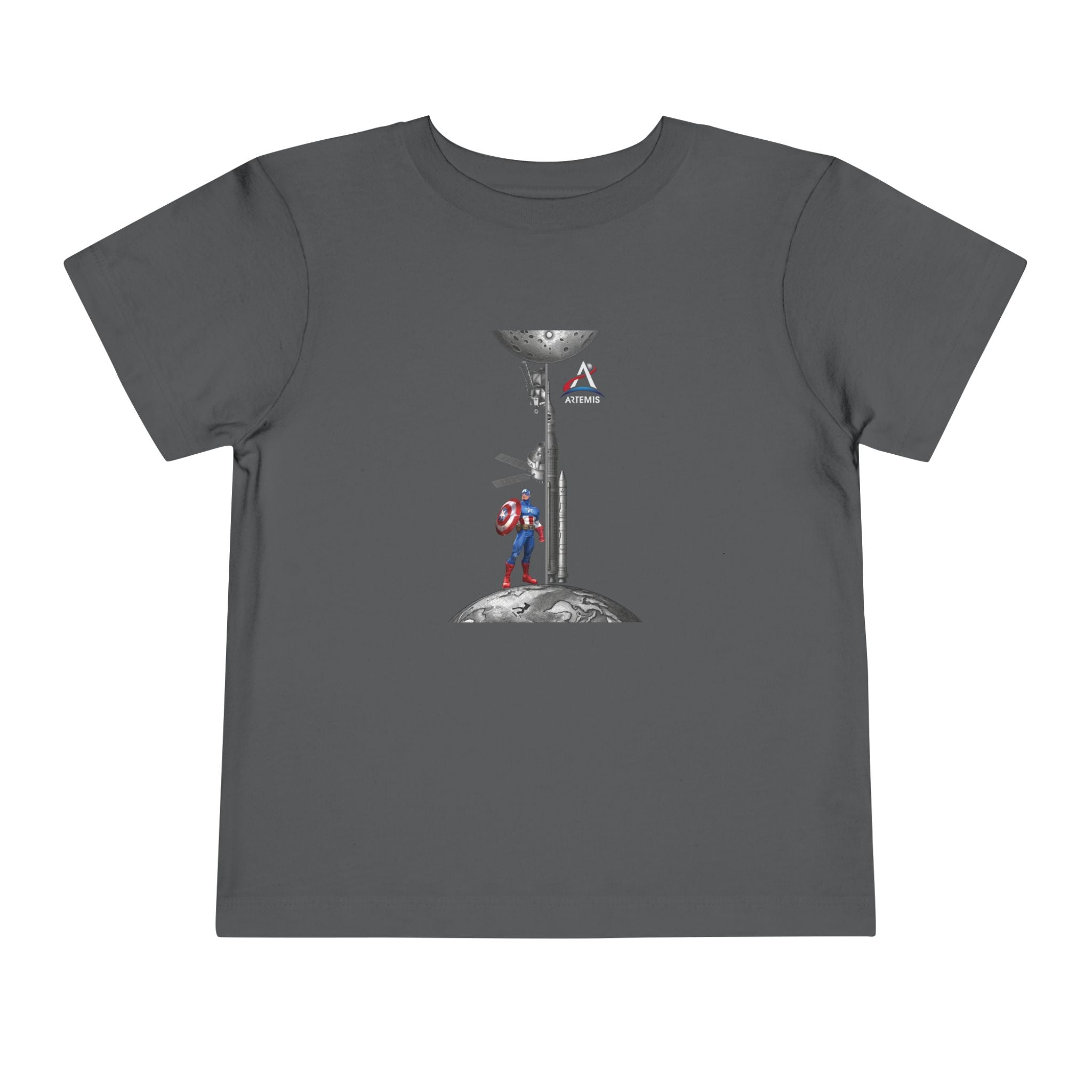 Astronaut Kid on Moon Toddler Tee | Space Helmet Rocket Illustration