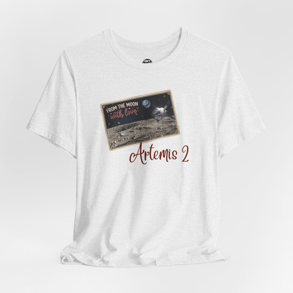 Artemis 2 Moon Postcard T-shirt | Space Mission Graphic Tee