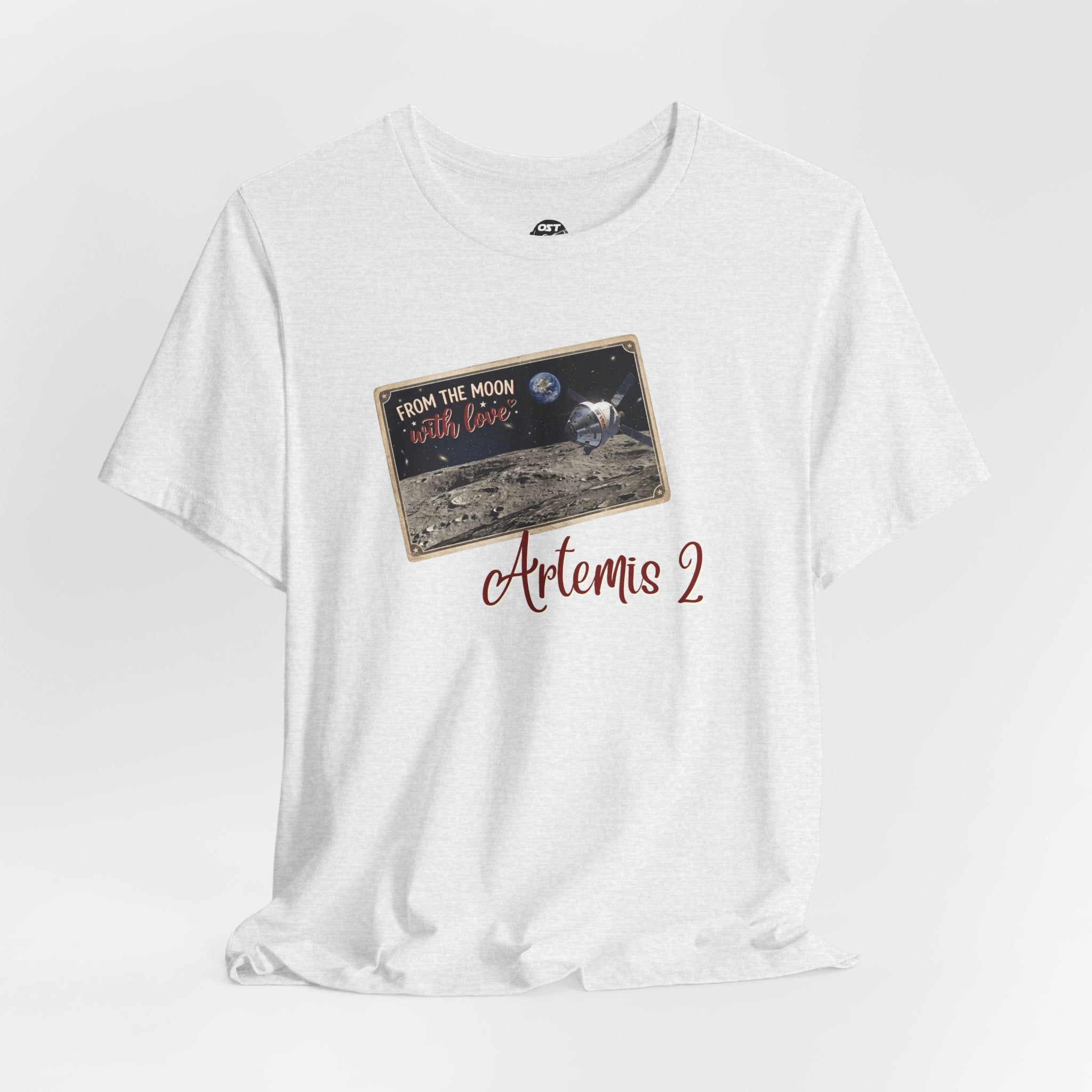 Artemis 2 Moon Postcard T-shirt | Space Mission Graphic Tee