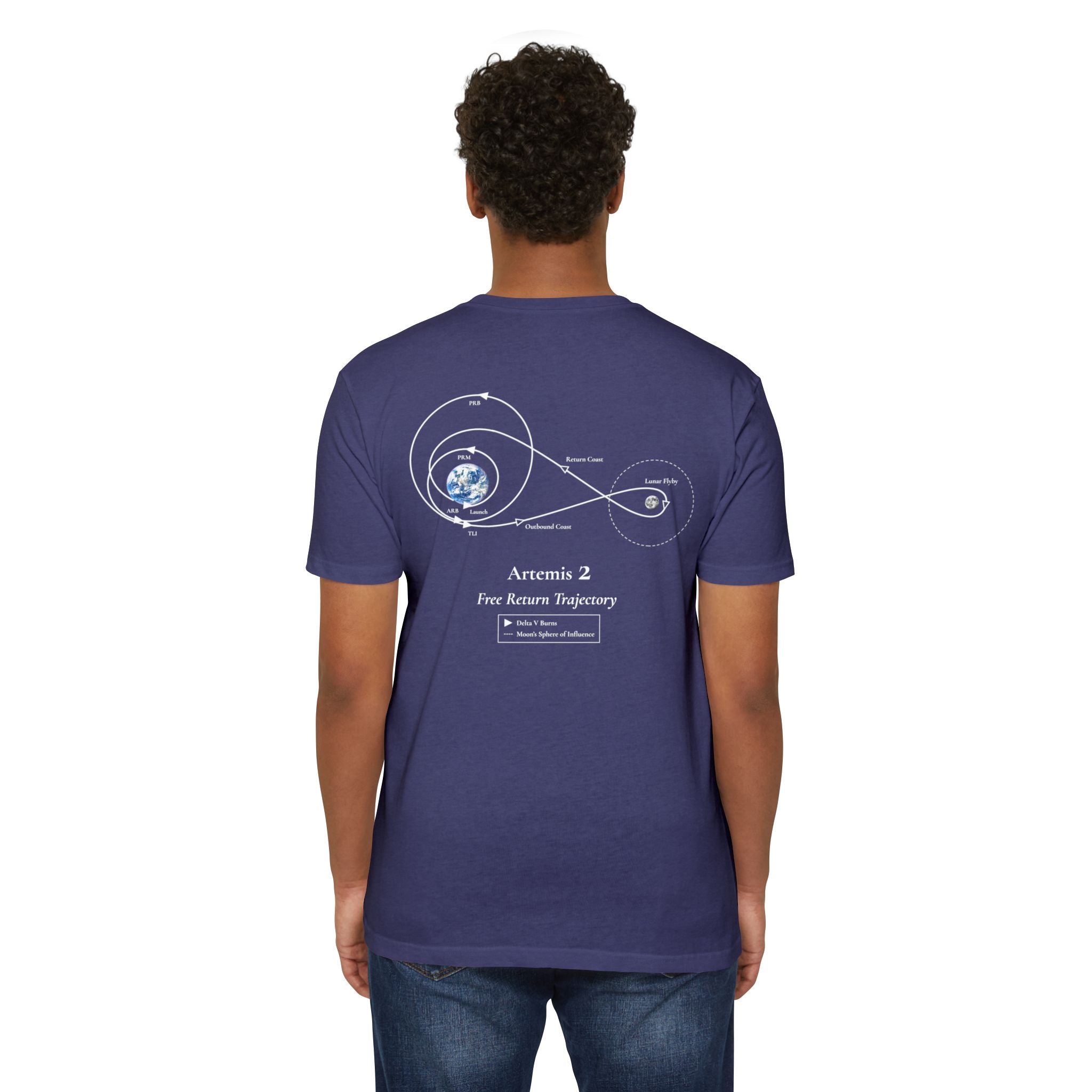 Artemis 2 Free Return Trajectory T-shirt | Spacecraft Moon Mission Tee