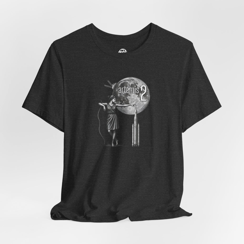 Artemis 2 Mission with Moon Goddess, Rocket, Moon & Orion T-shirt | Space Mission Vintage Graphic Tee