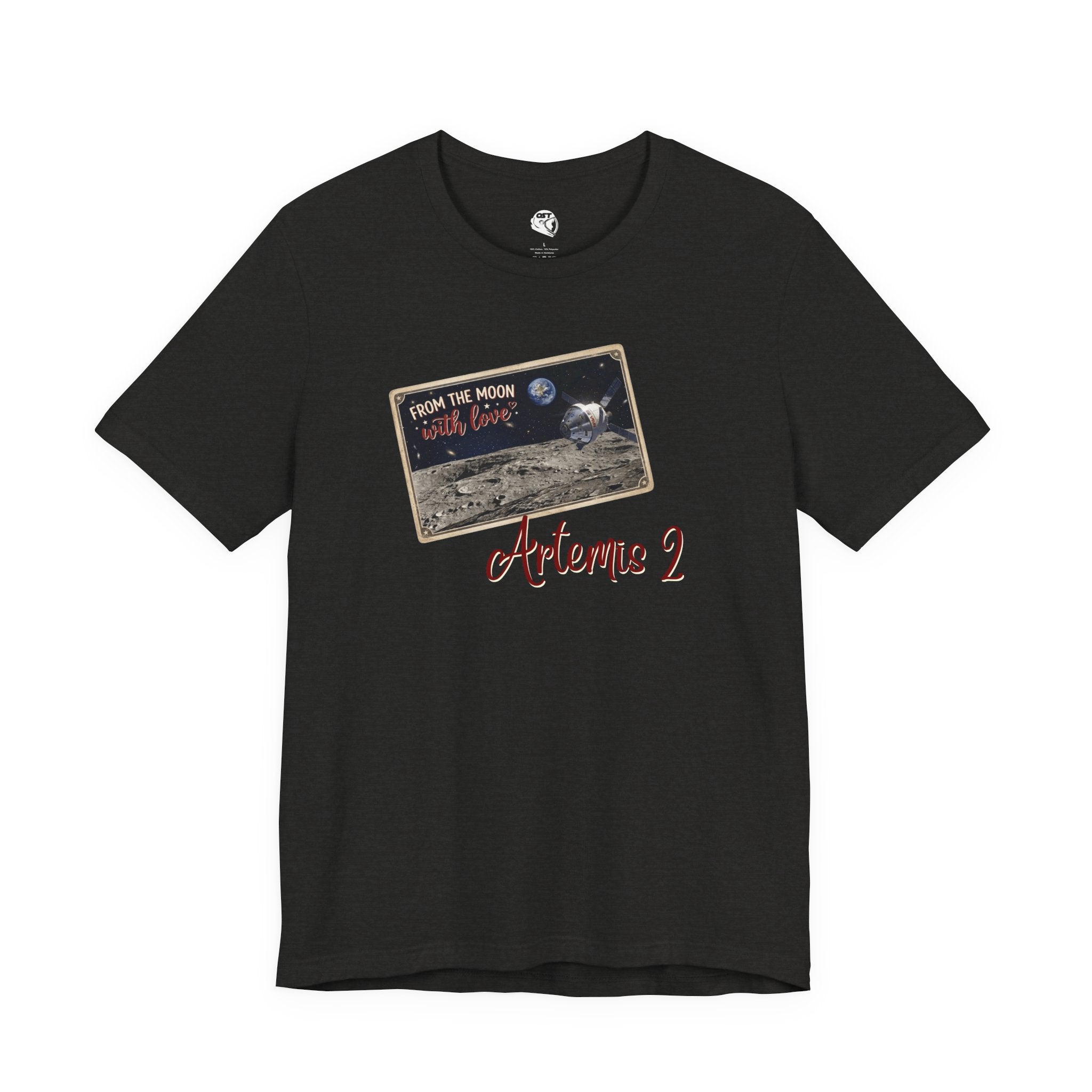 Artemis 2 Moon Postcard T-shirt | Space Mission Graphic Tee