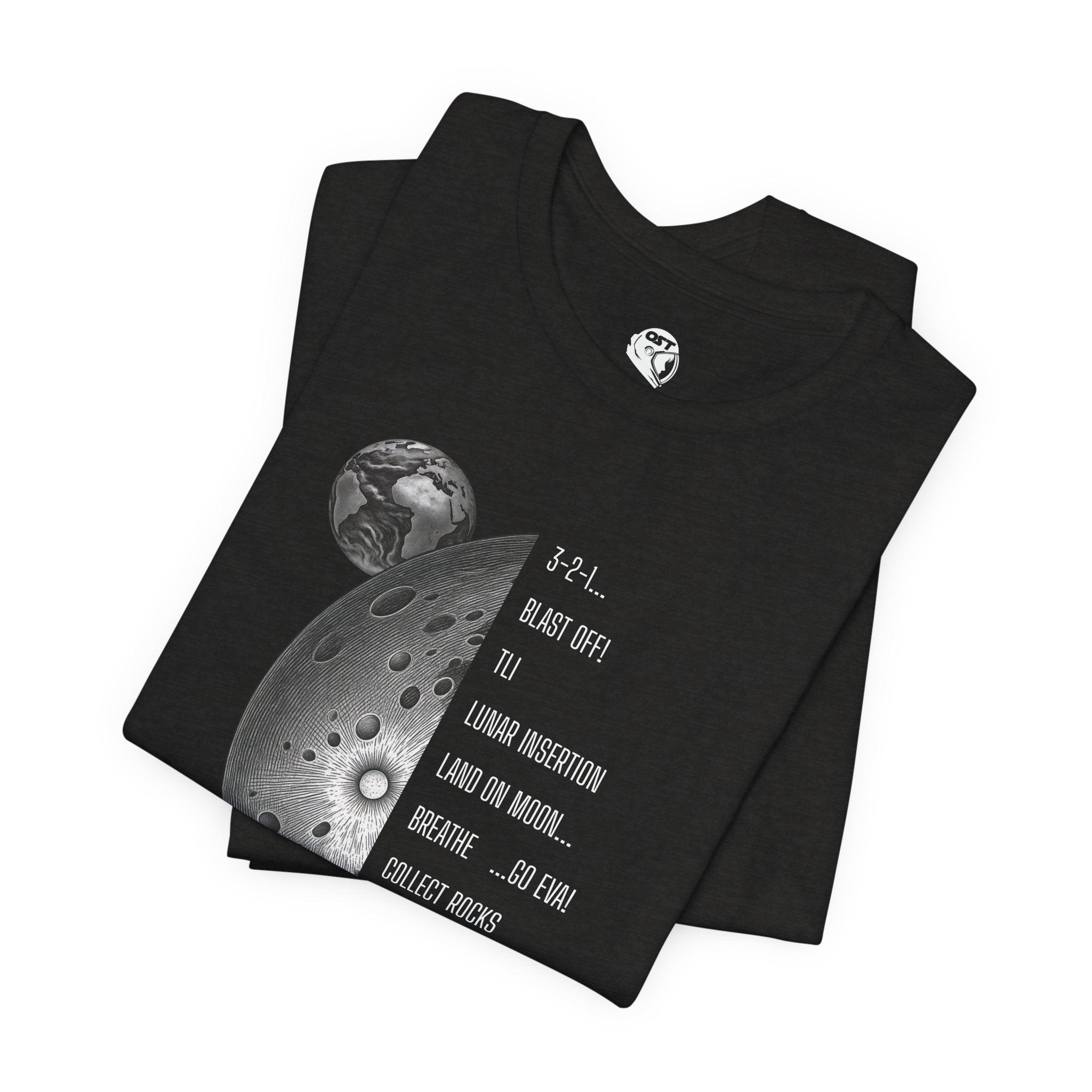Artemis Mission Timeline with Moon T-shirt | Space Mission Vintage Graphic Tee