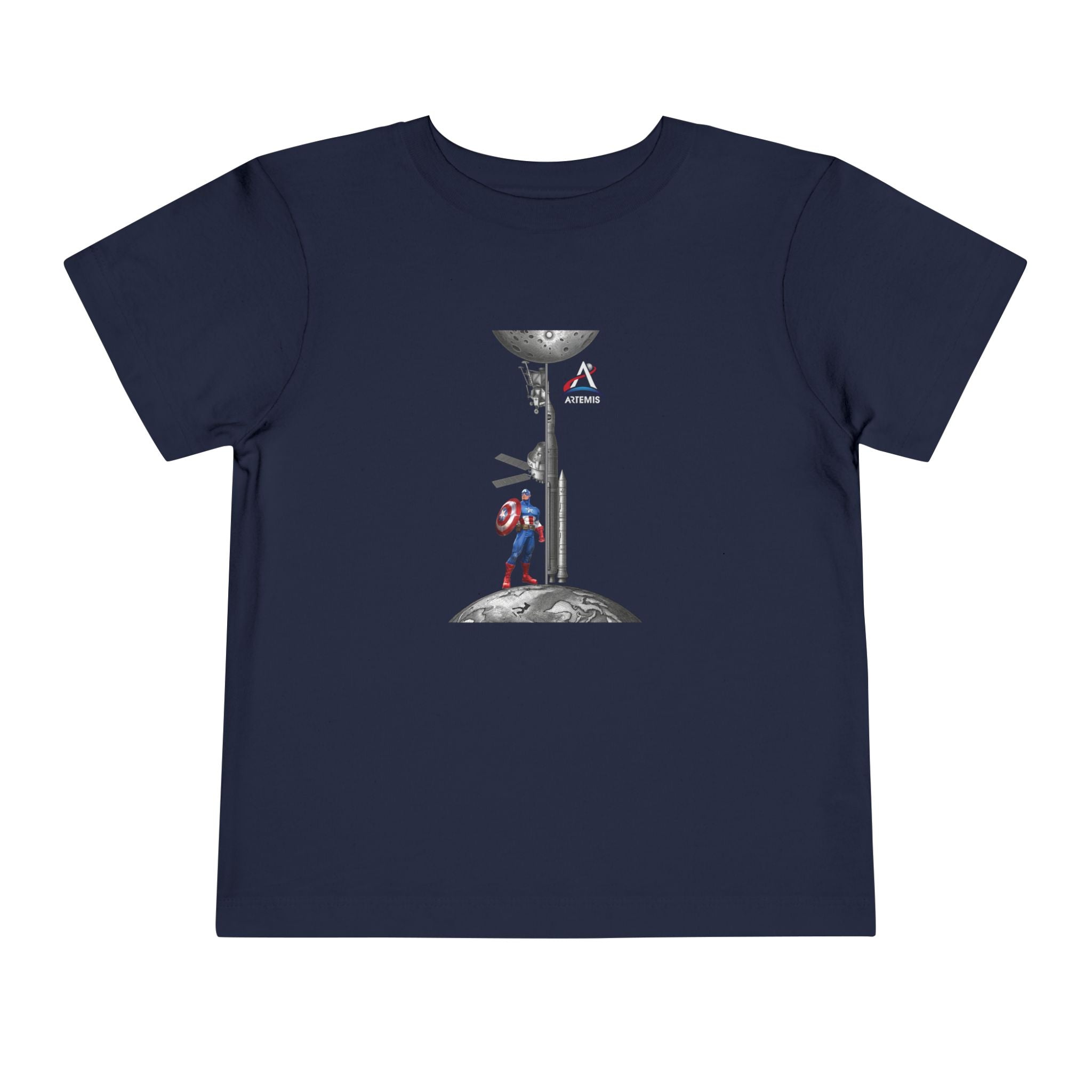 Astronaut Kid on Moon Toddler Tee | Space Helmet Rocket Illustration
