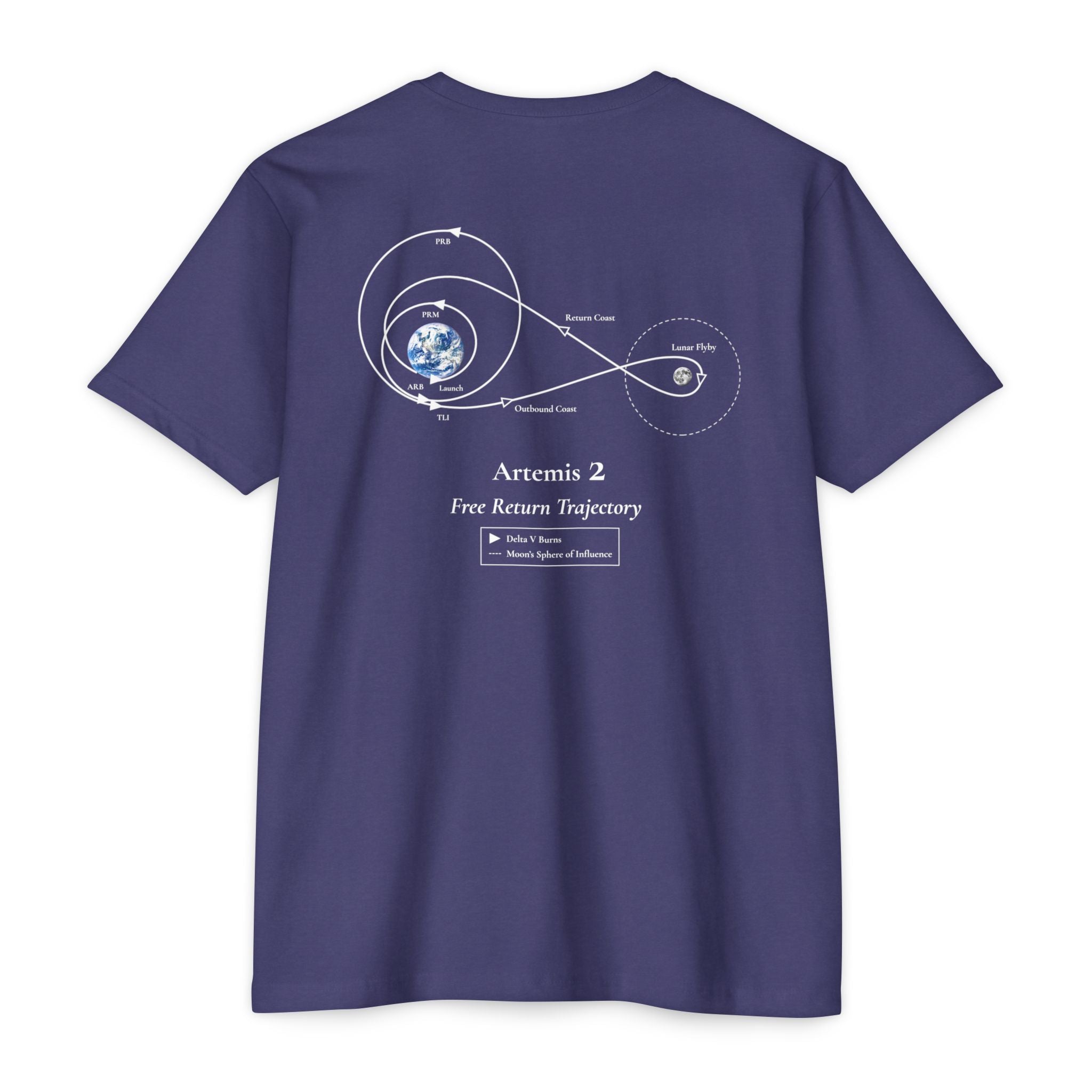 Artemis 2 Free Return Trajectory T-shirt | Spacecraft Moon Mission Tee