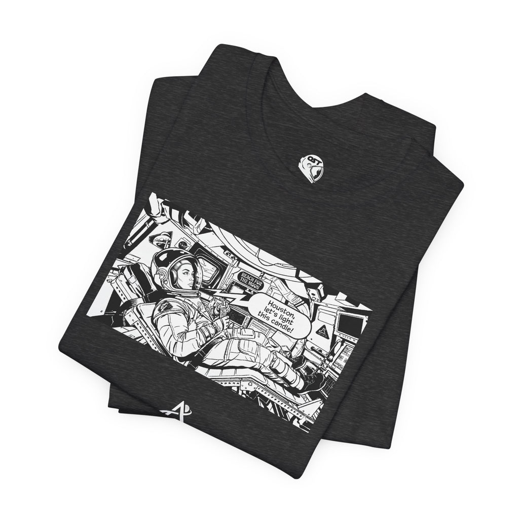 Moon Launch Astronaut Tee | Black Graphic Panel, Streetwear Illustration