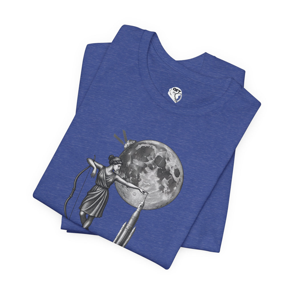 Artemis Moon Goddess with Rocket, Moon & Orion T-shirt | Space Mission Vintage Graphic Tee