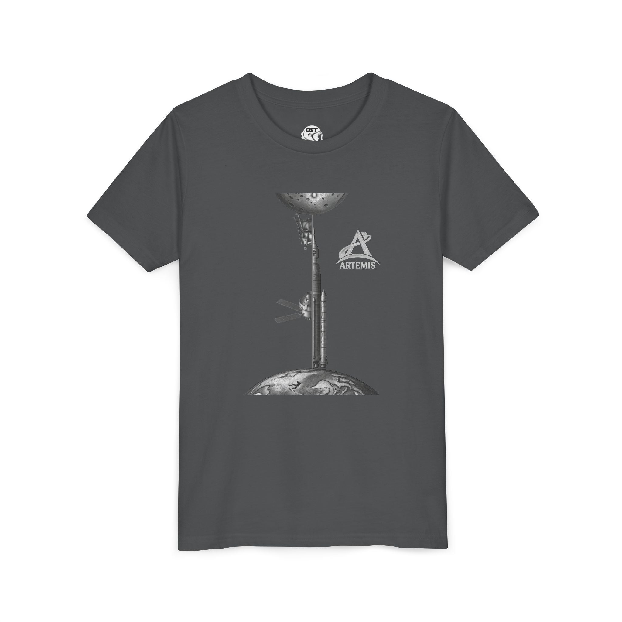 Kids Artemis Orion, Rocket & Lander | Lunar Mission Vintage Graphic Tee