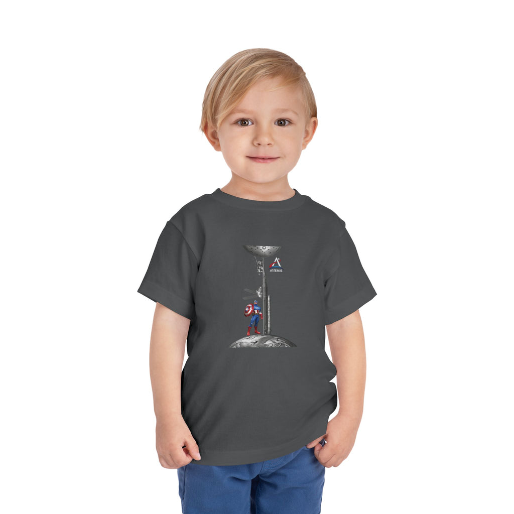 Astronaut Kid on Moon Toddler Tee | Space Helmet Rocket Illustration