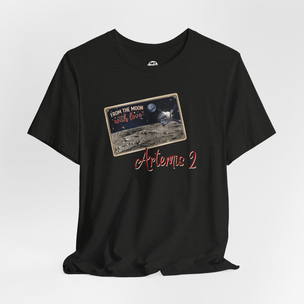 Artemis 2 Moon Postcard T-shirt | Space Mission Graphic Tee