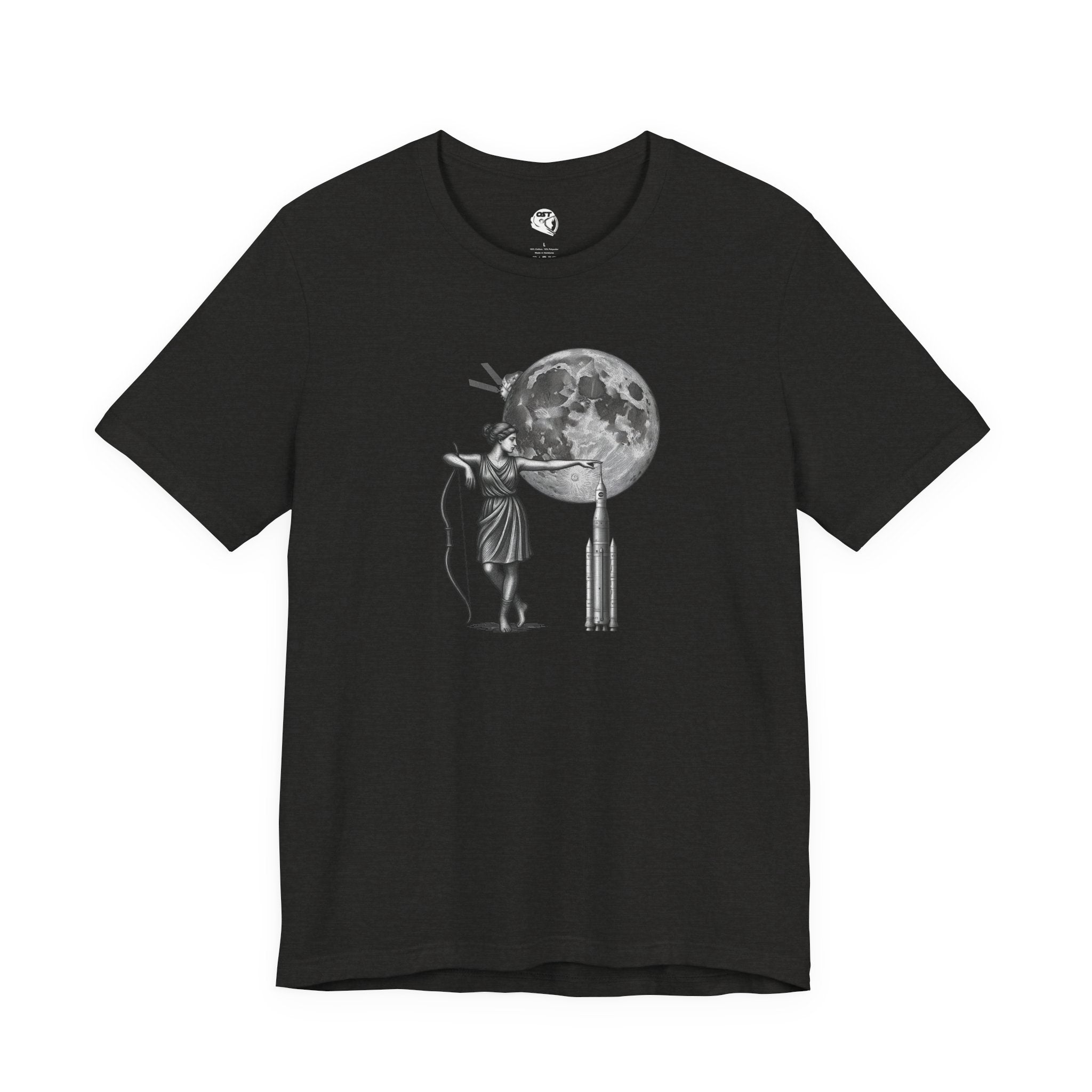 Artemis Moon Goddess with Rocket, Moon & Orion T-shirt | Space Mission Vintage Graphic Tee