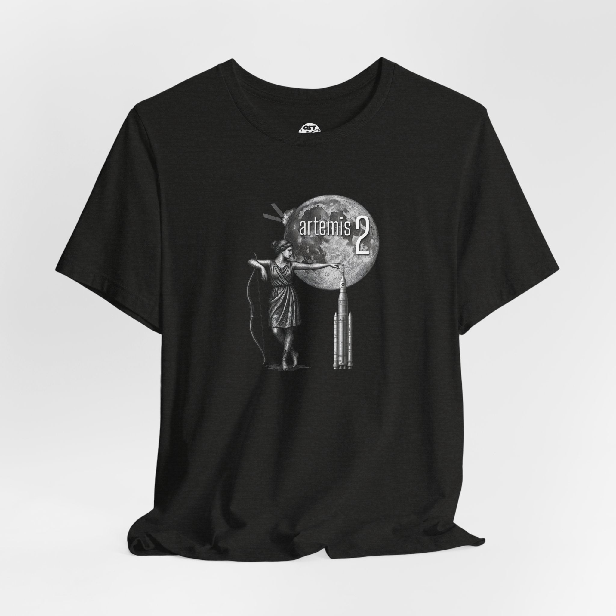 Artemis 2 Mission with Moon Goddess, Rocket, Moon & Orion T-shirt | Space Mission Vintage Graphic Tee
