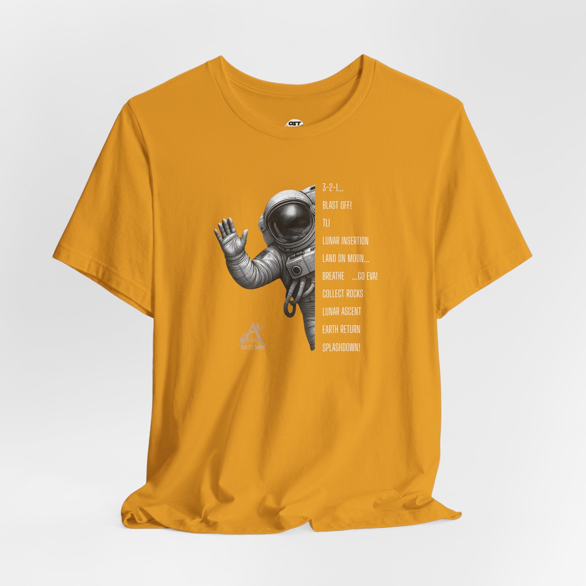 Artemis Mission Timeline with Astronaut | Space Mission Vintage Graphic Tee