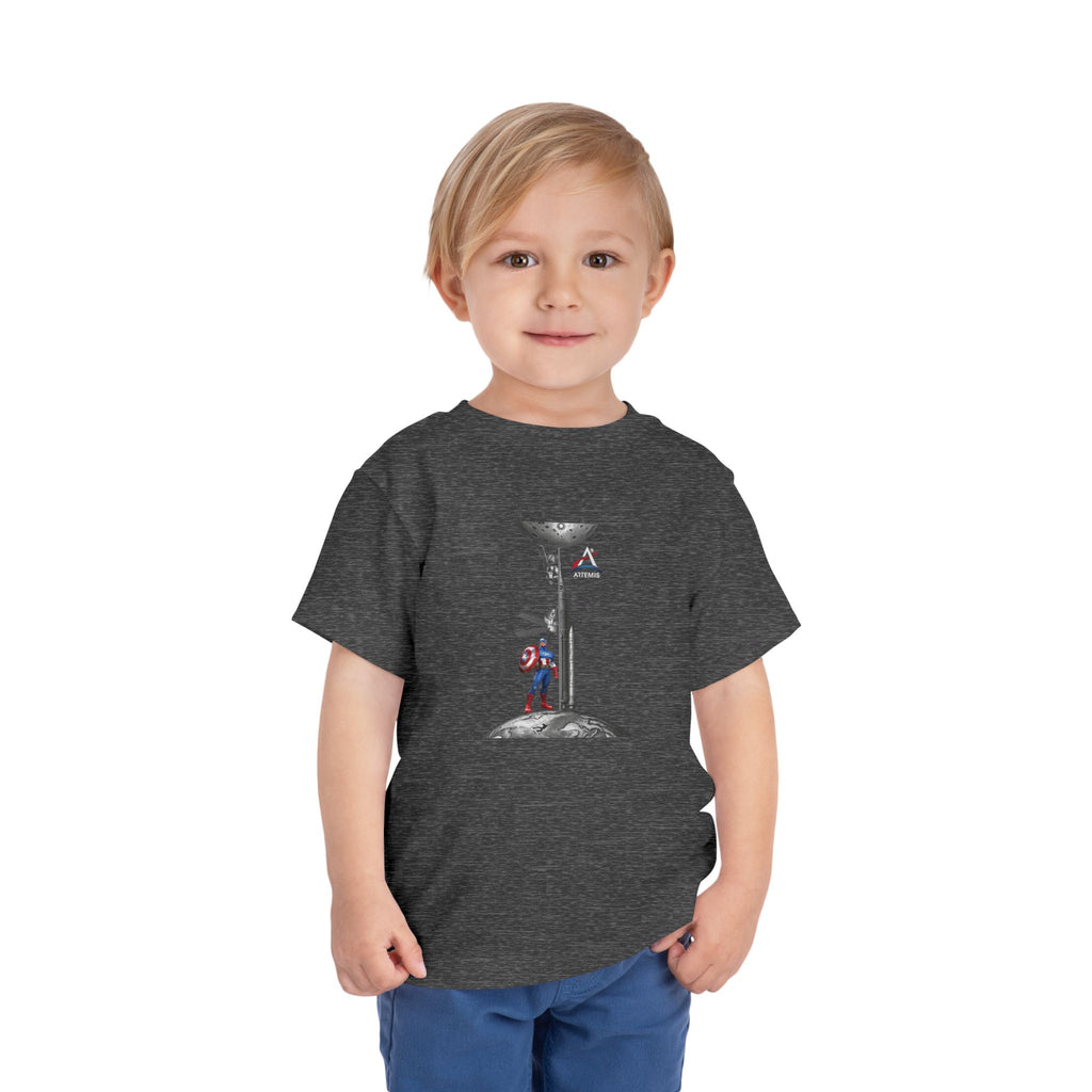 Astronaut Kid on Moon Toddler Tee | Space Helmet Rocket Illustration
