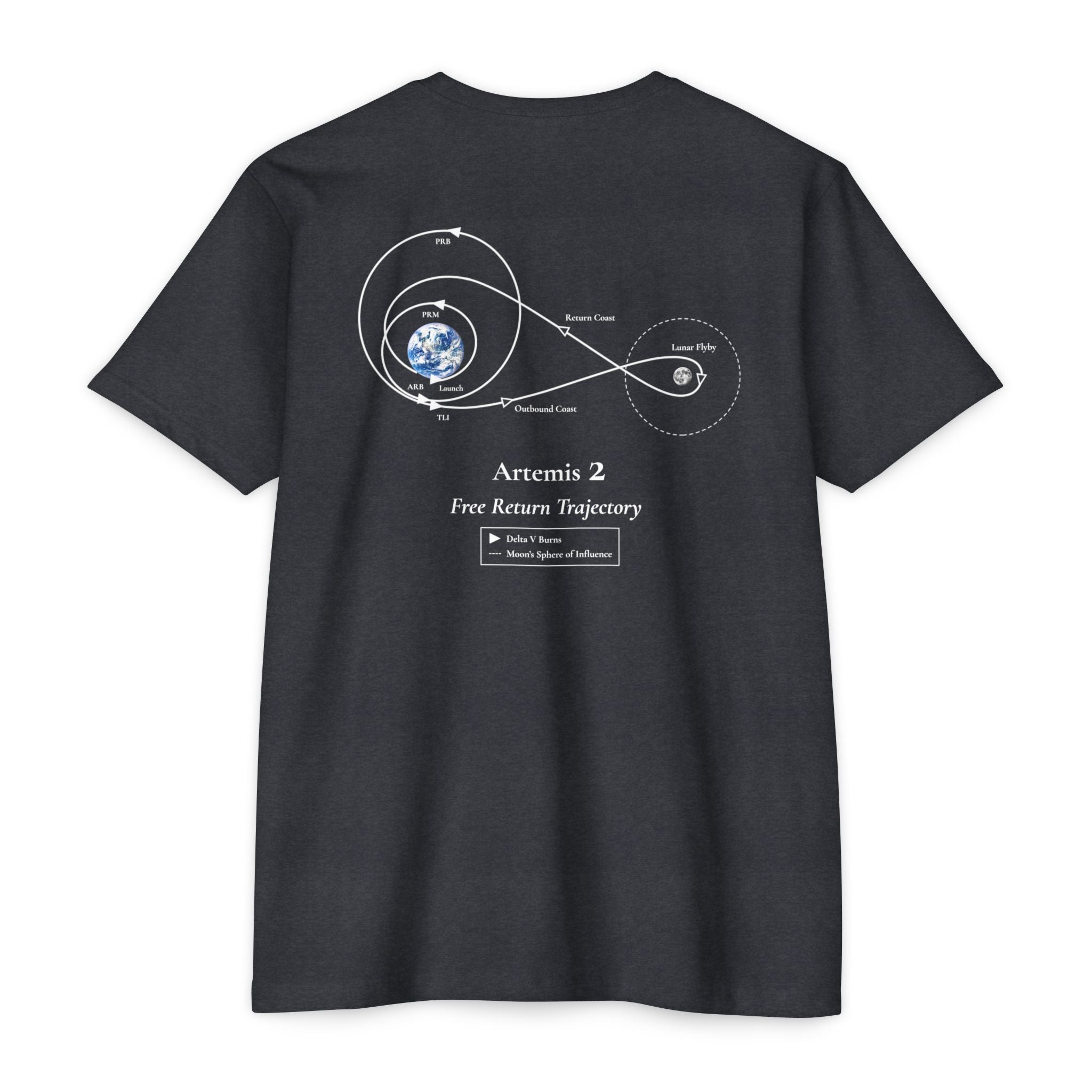 Artemis 2 Free Return Trajectory T-shirt | Spacecraft Moon Mission Tee