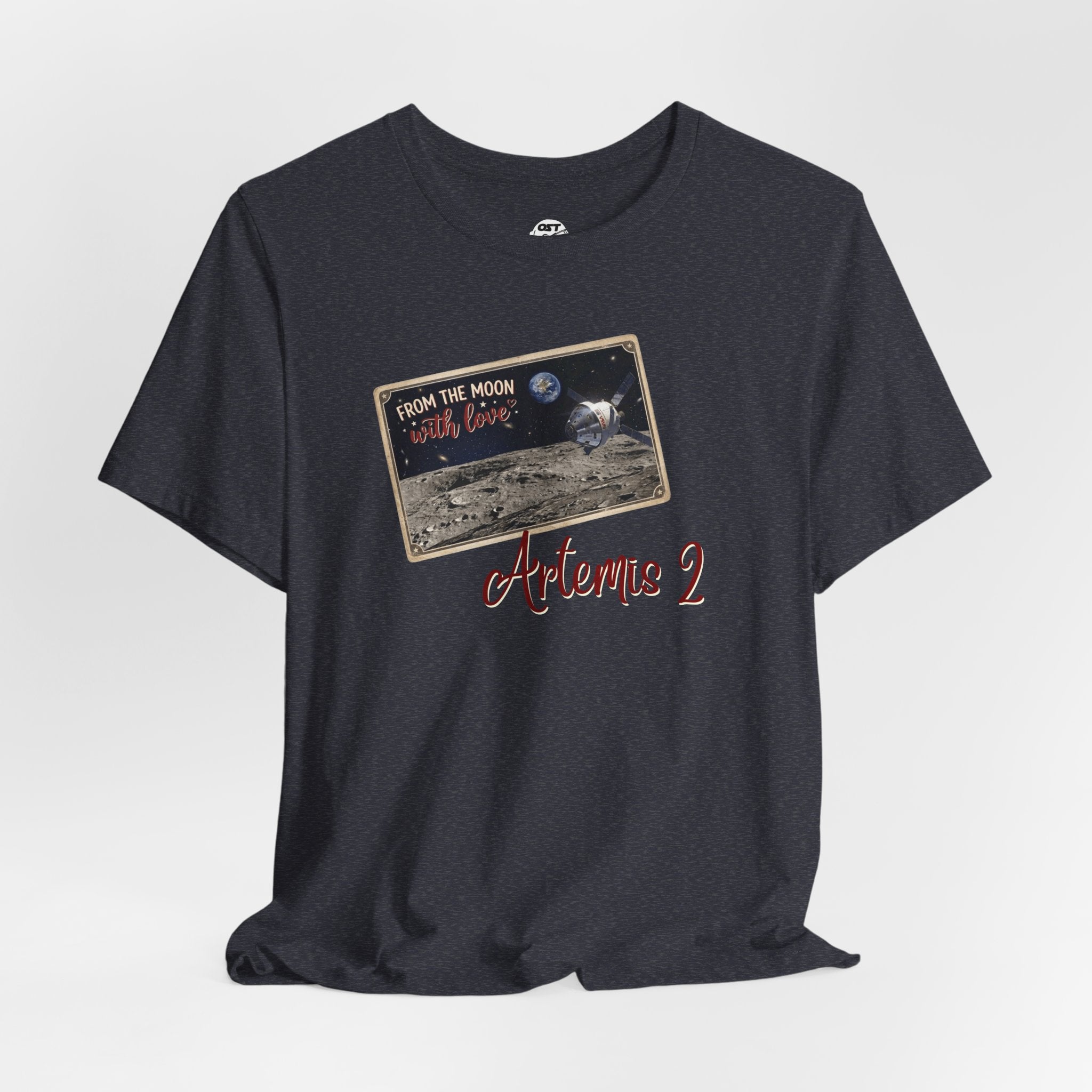 Artemis 2 Moon Postcard T-shirt | Space Mission Graphic Tee