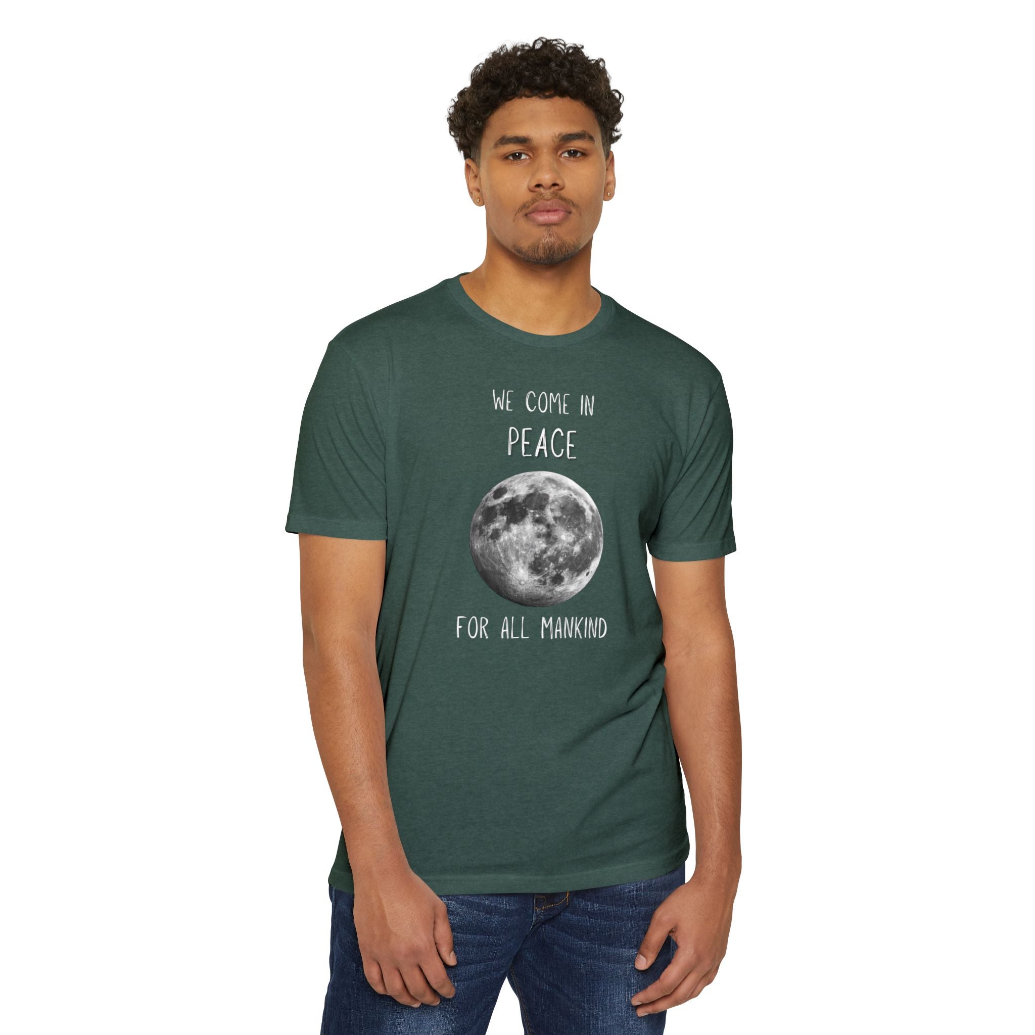 Moon 'We come in Peace' T-shirt | Lunar Graphic Tee