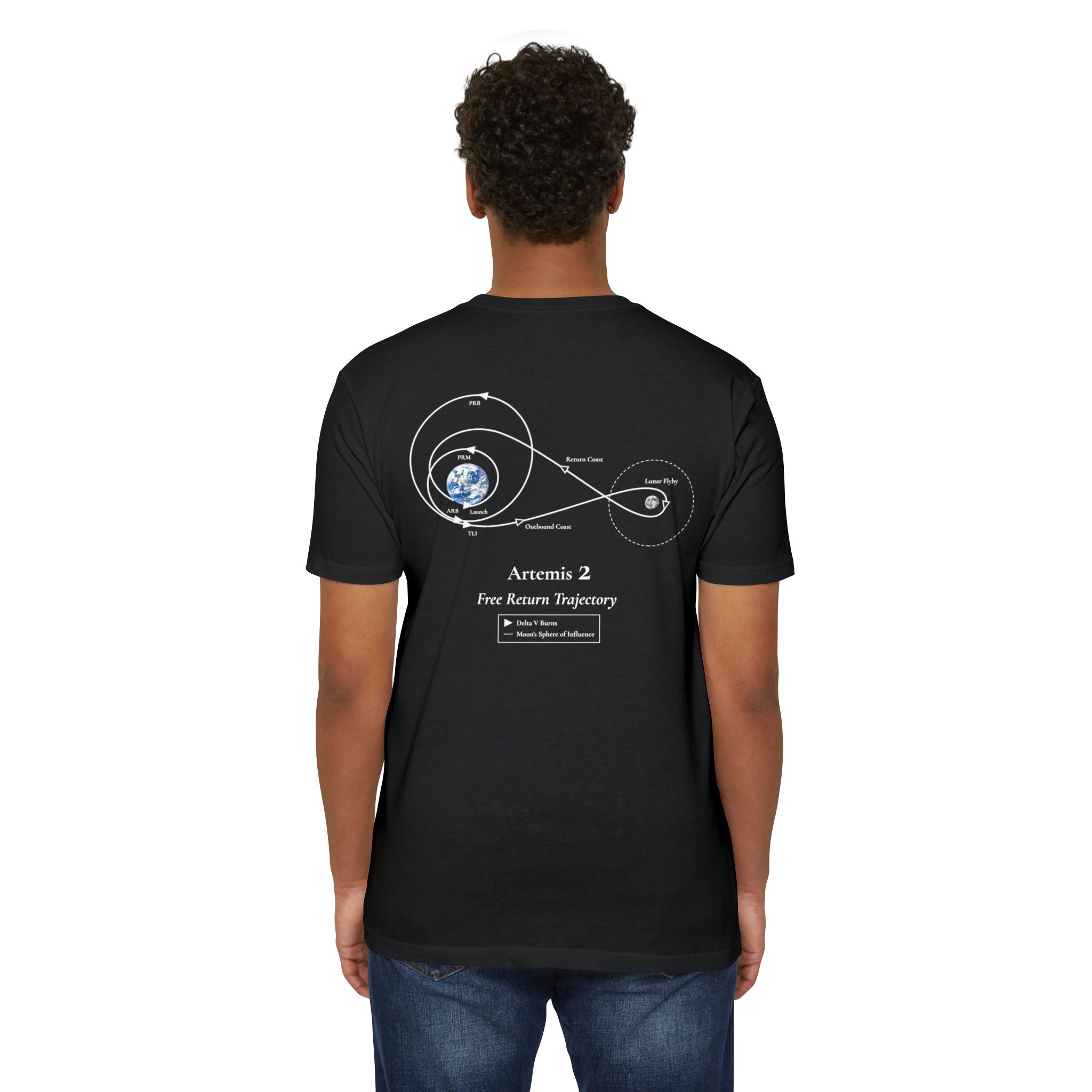 Artemis 2 Free Return Trajectory T-shirt | Spacecraft Moon Mission Tee