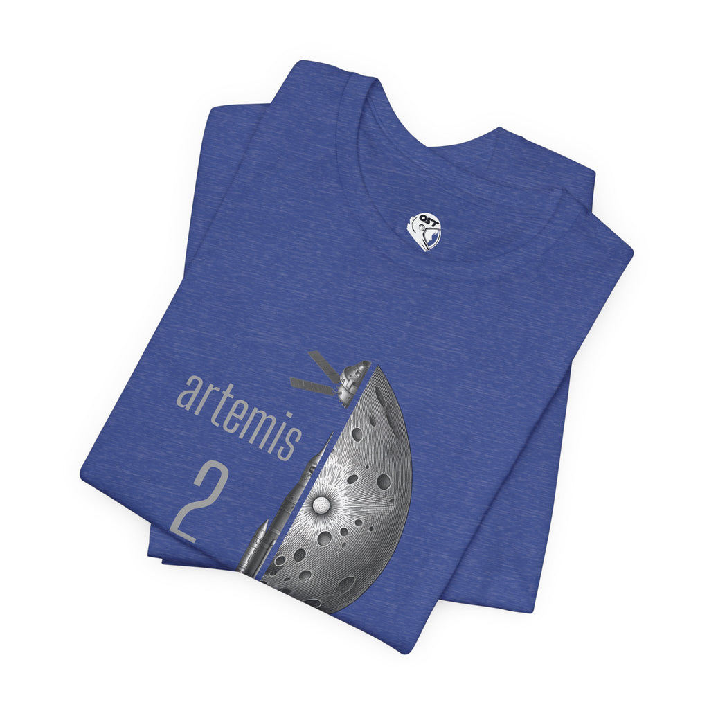 Artemis 2 Mission with Rocket, Orion & Moon T-shirt | Space Mission Vintage Graphic Tee