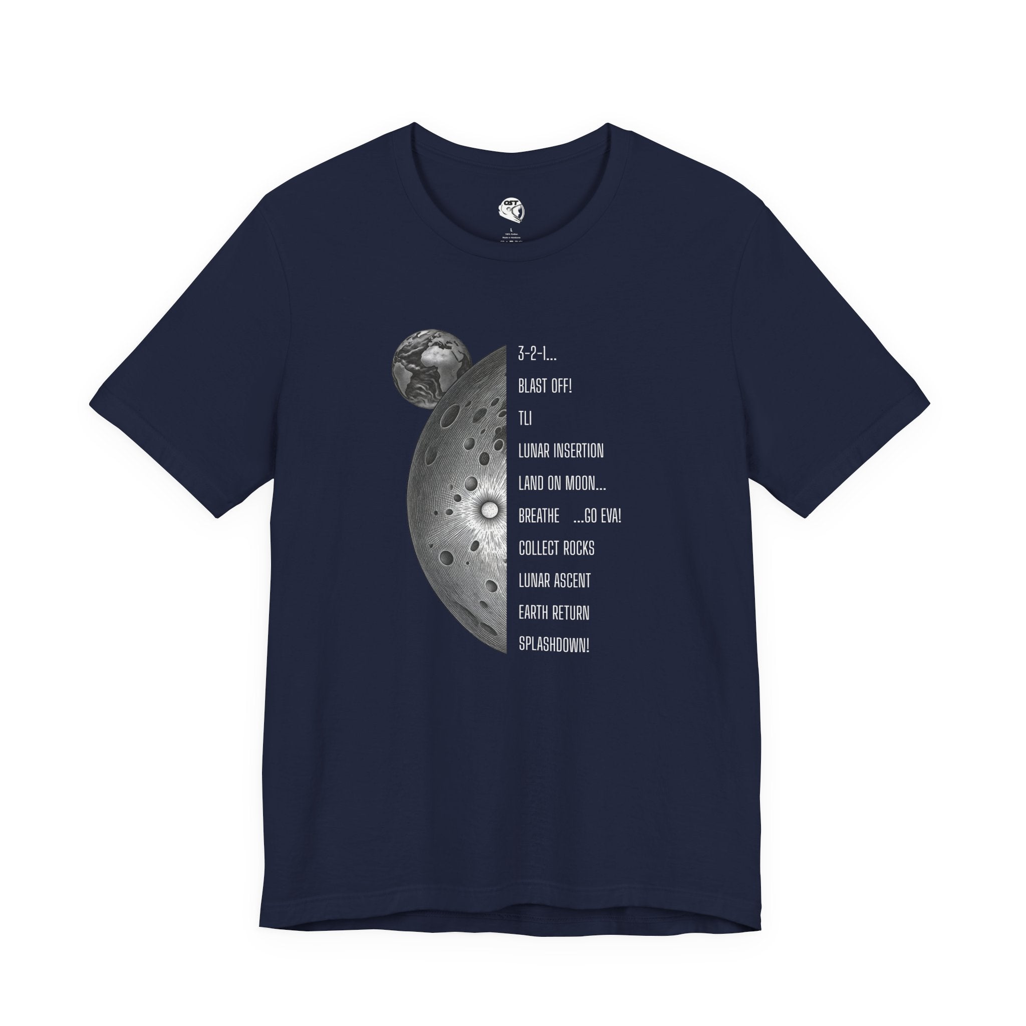 Artemis Mission Timeline with Moon T-shirt | Space Mission Vintage Graphic Tee
