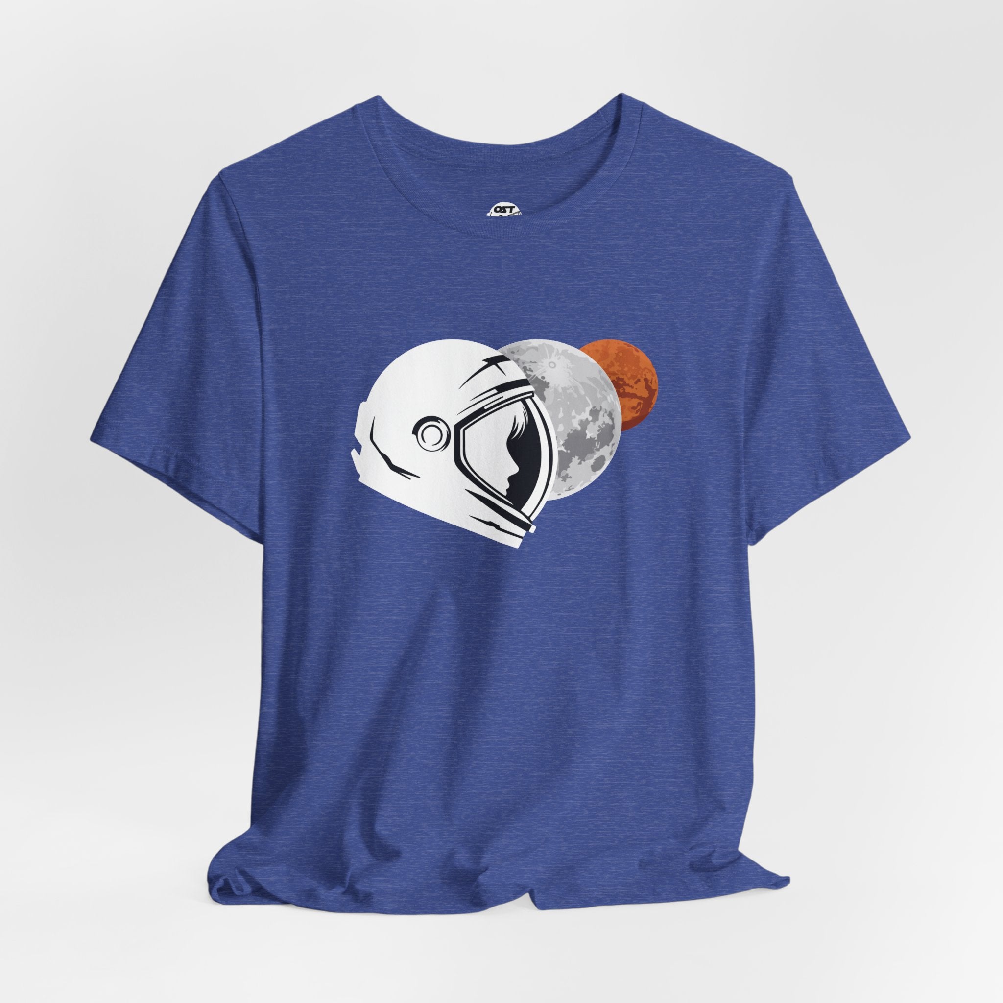 Astronaut with Moon & Mars T-shirt | Space Exploration Graphic Tee