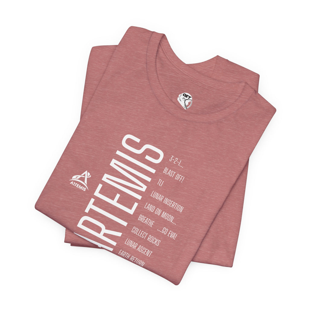 Artemis Mission Timeline T-shirt - Vertical | Space Mission Graphic Tee