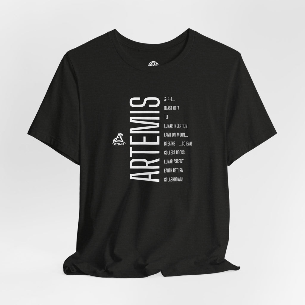 Artemis Mission Timeline T-shirt - Vertical | Space Mission Graphic Tee