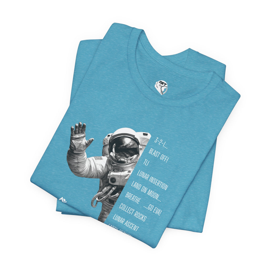 Artemis Mission Timeline with Astronaut T-shirt | Space Mission Graphic Tee