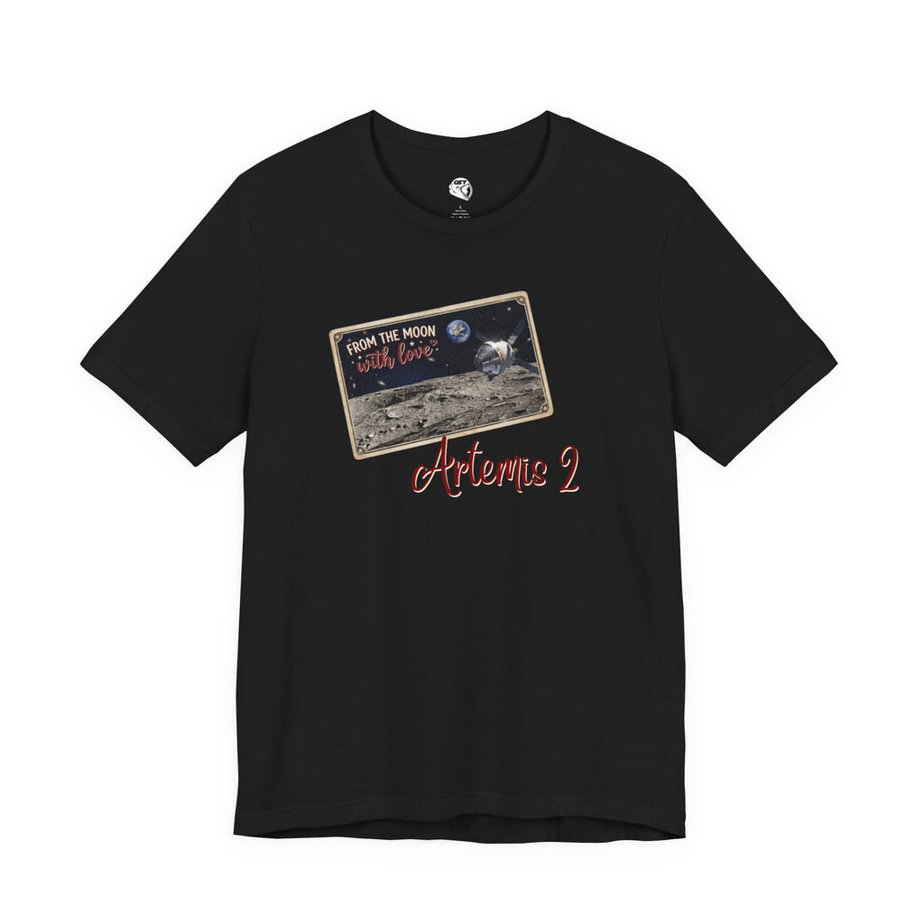 Artemis 2 Moon Postcard T-shirt | Space Mission Graphic Tee