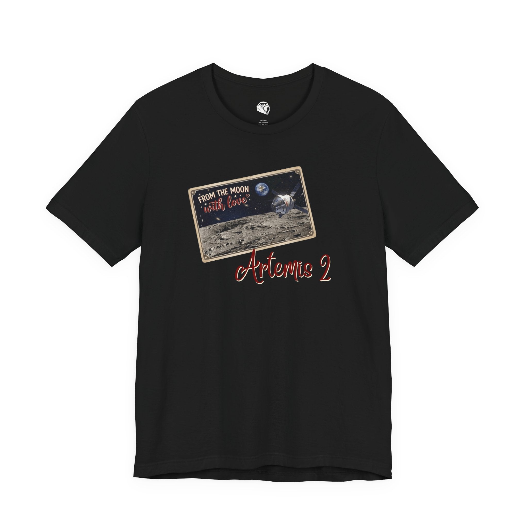Artemis 2 Moon Postcard T-shirt | Space Mission Graphic Tee