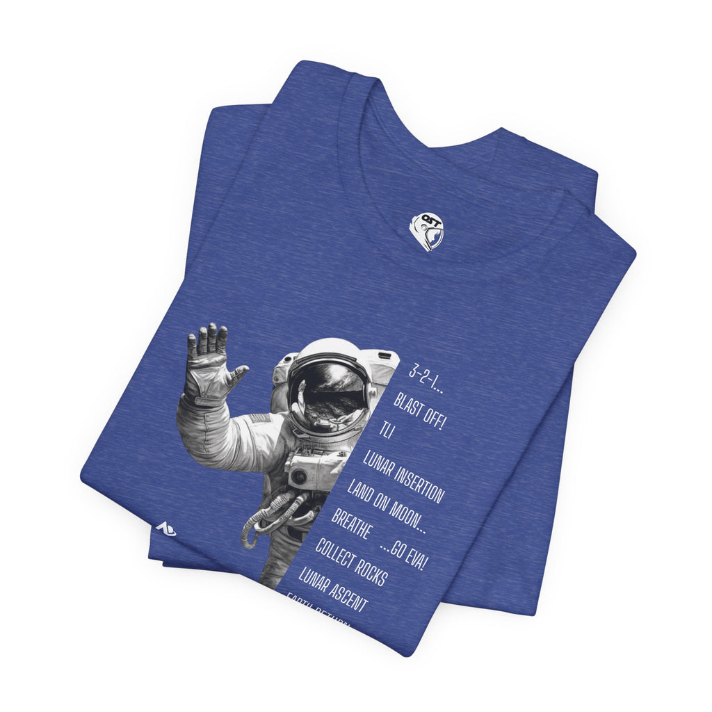 Artemis Mission Timeline with Astronaut T-shirt | Space Mission Graphic Tee