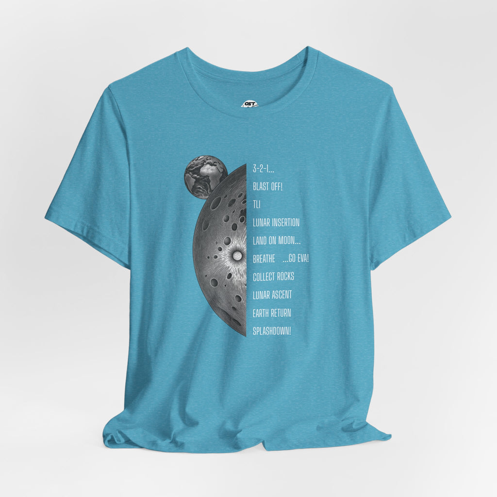 Artemis Mission Timeline with Moon T-shirt | Space Mission Vintage Graphic Tee