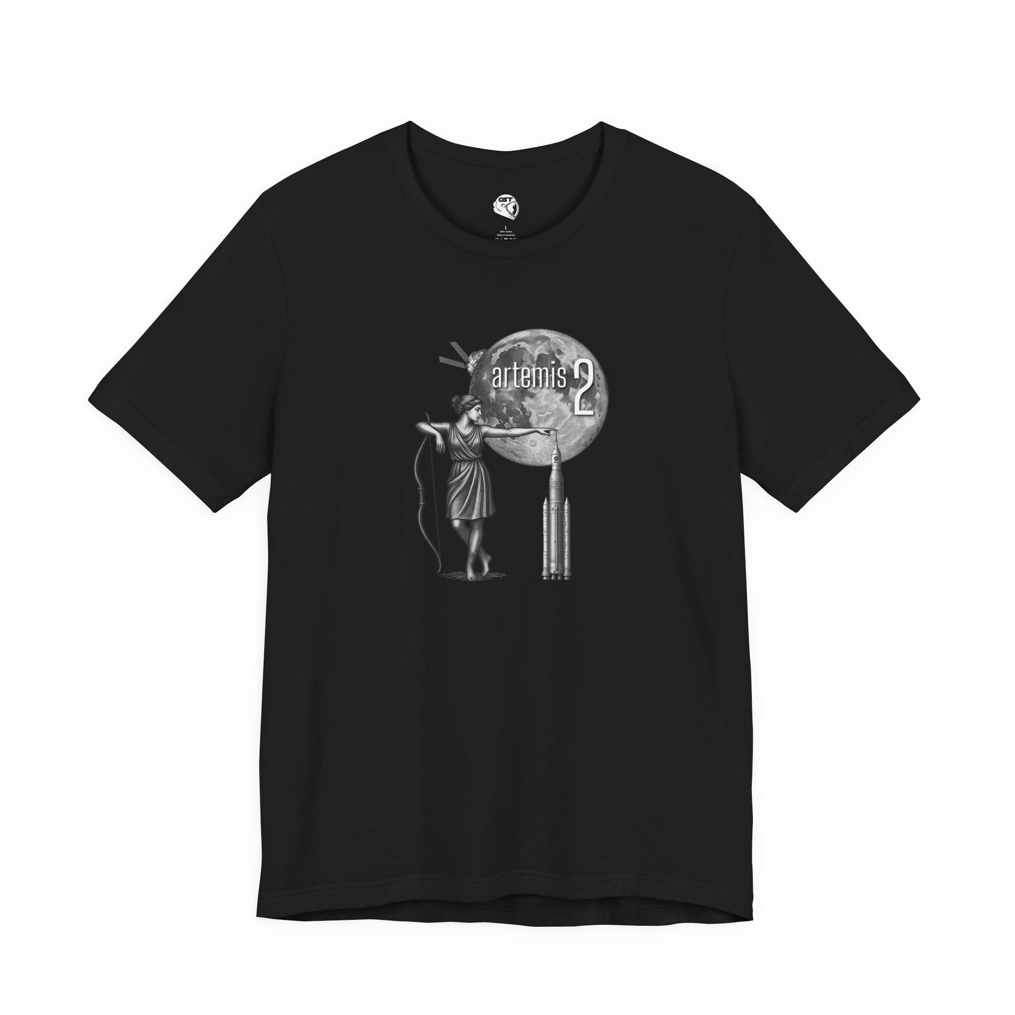 Artemis 2 Mission with Moon Goddess, Rocket, Moon & Orion T-shirt | Space Mission Vintage Graphic Tee