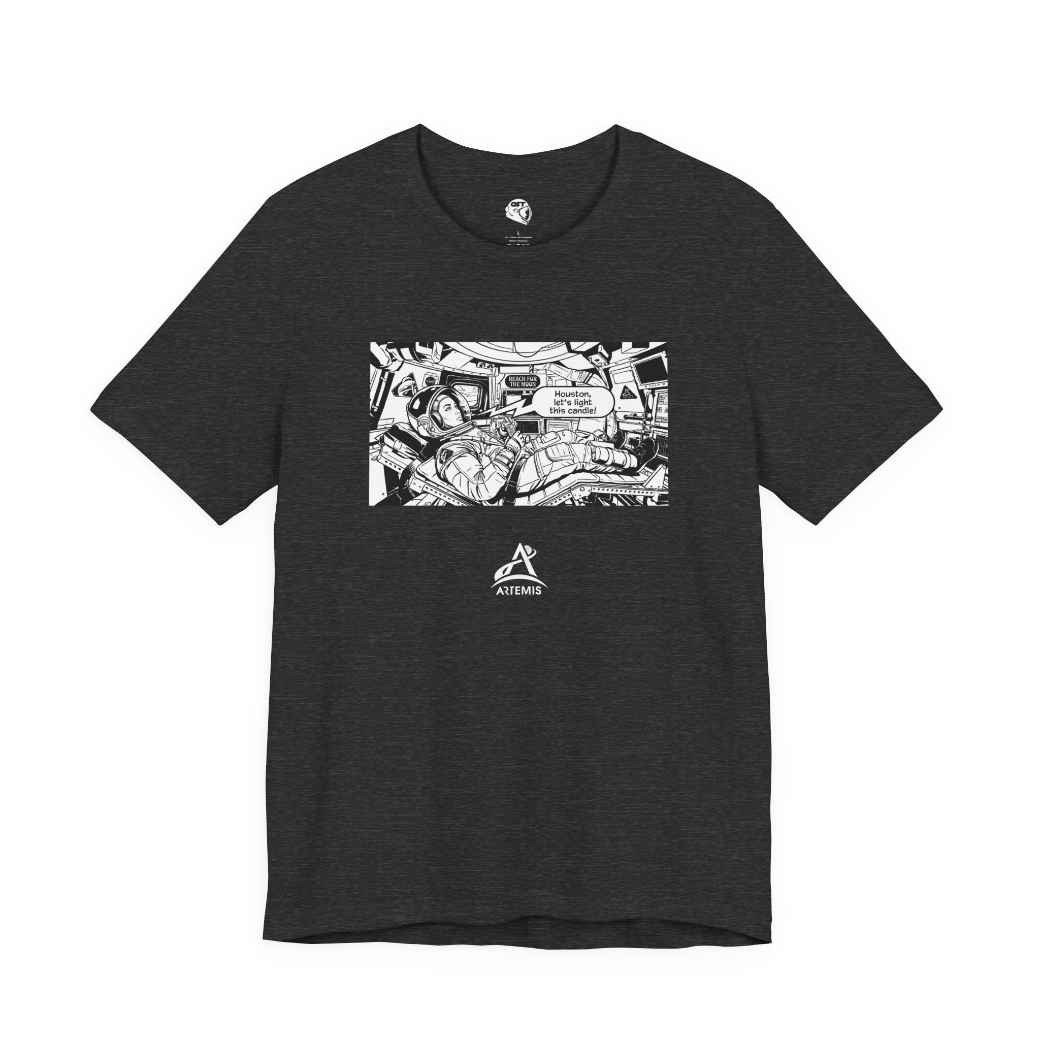 Moon Launch Astronaut Tee | Black Graphic Panel, Streetwear Illustration