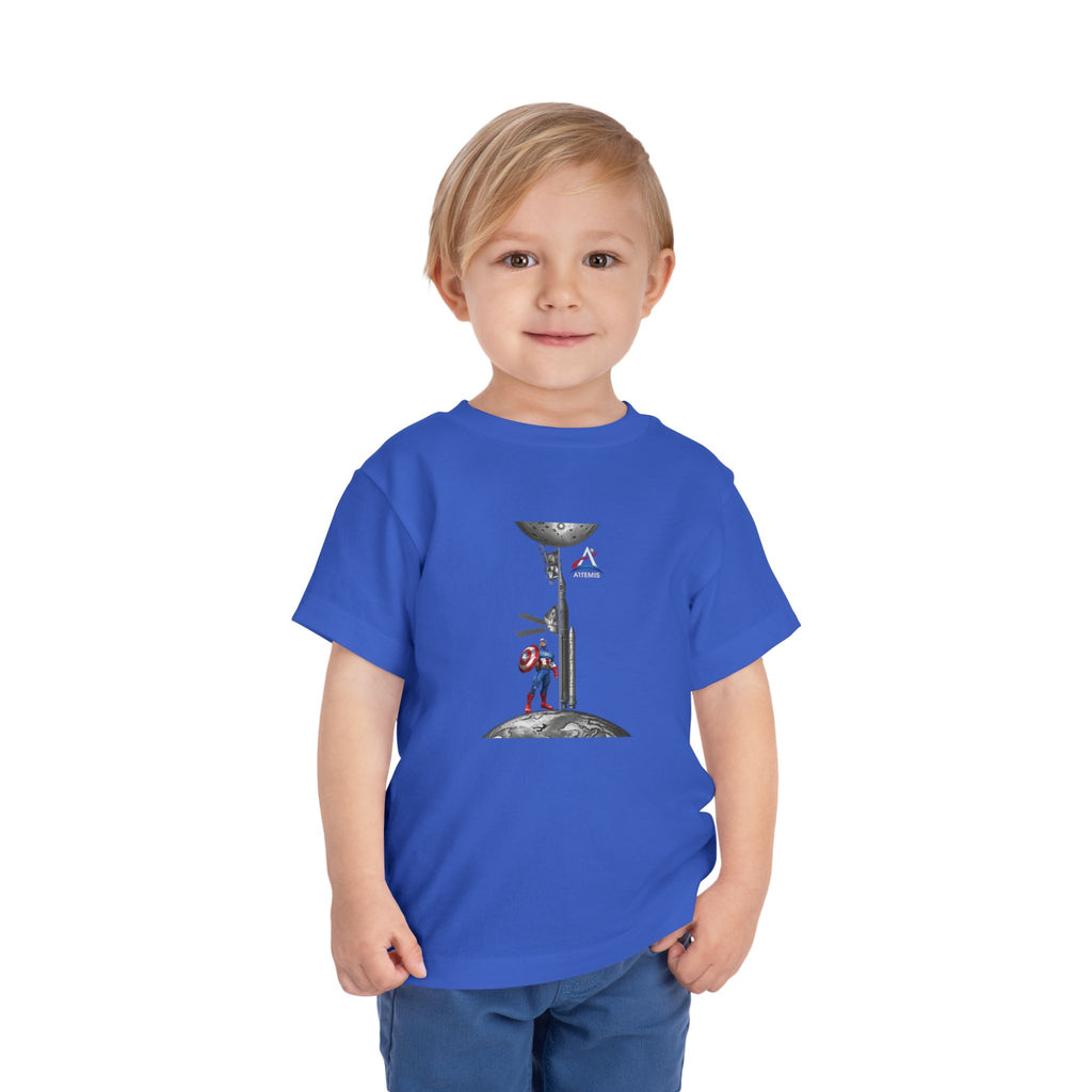 Astronaut Kid on Moon Toddler Tee | Space Helmet Rocket Illustration