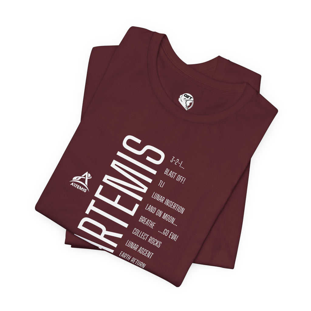 Artemis Mission Timeline T-shirt - Vertical | Space Mission Graphic Tee