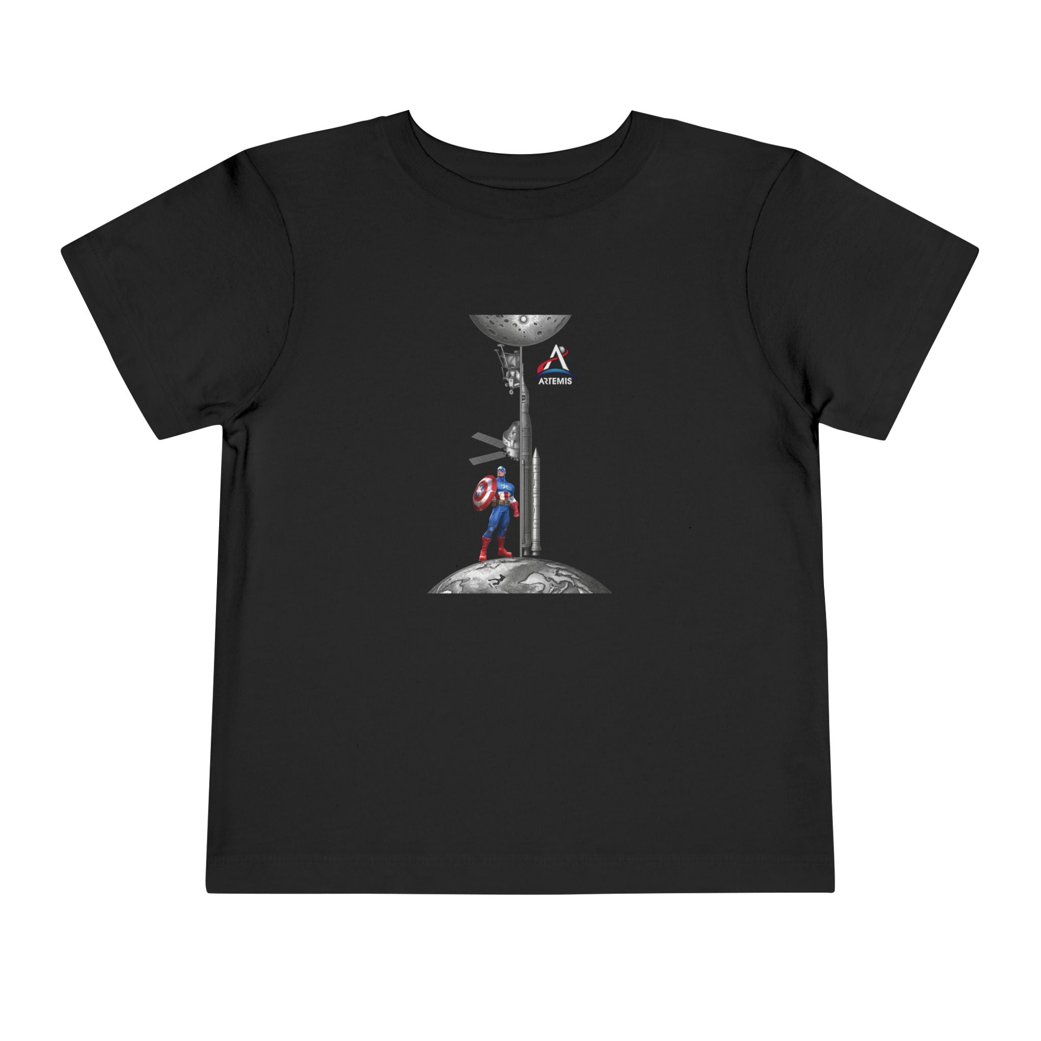 Astronaut Kid on Moon Toddler Tee | Space Helmet Rocket Illustration