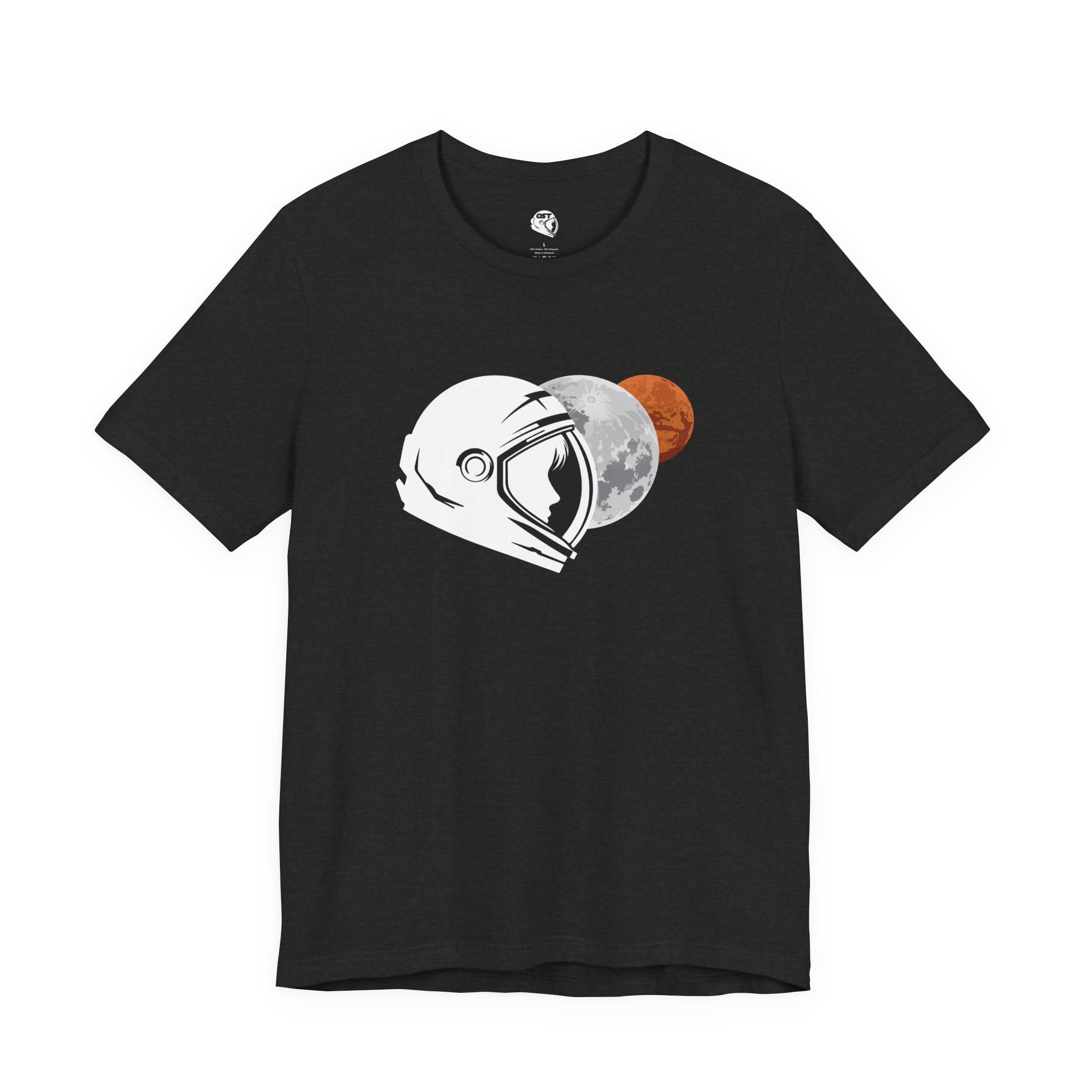 Astronaut with Moon & Mars T-shirt | Space Exploration Graphic Tee