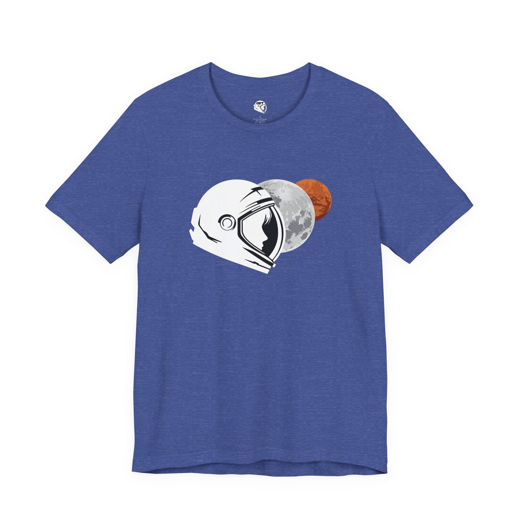 Astronaut with Moon & Mars T-shirt | Space Exploration Graphic Tee