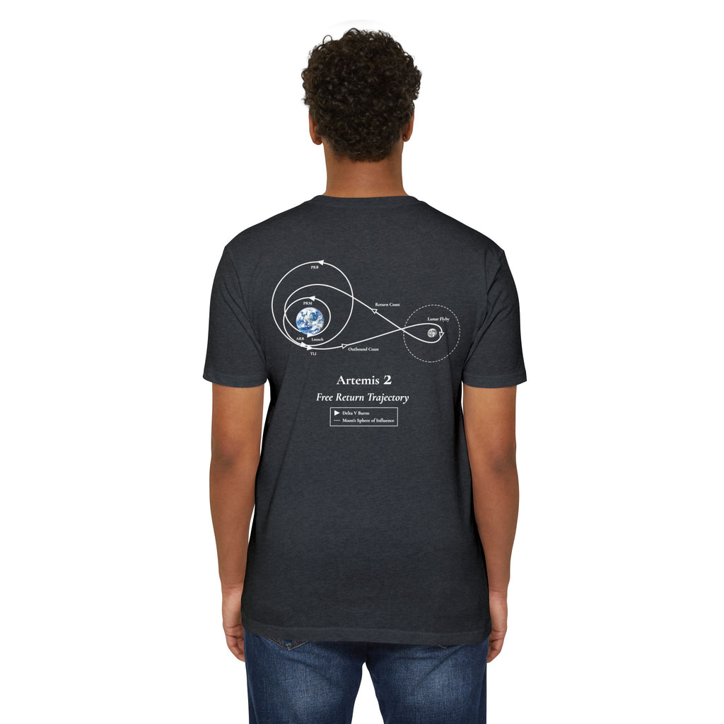 Artemis 2 Free Return Trajectory T-shirt | Spacecraft Moon Mission Tee
