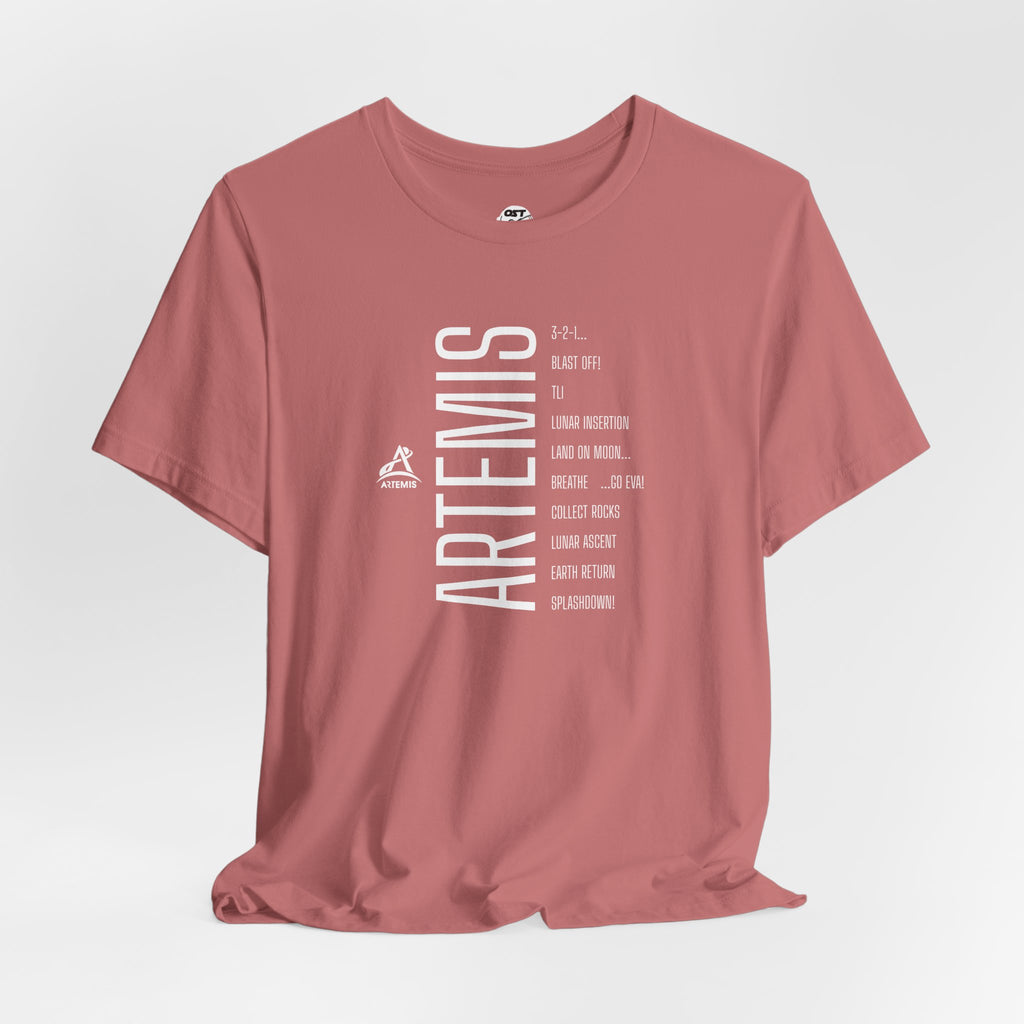 Artemis Mission Timeline T-shirt - Vertical | Space Mission Graphic Tee