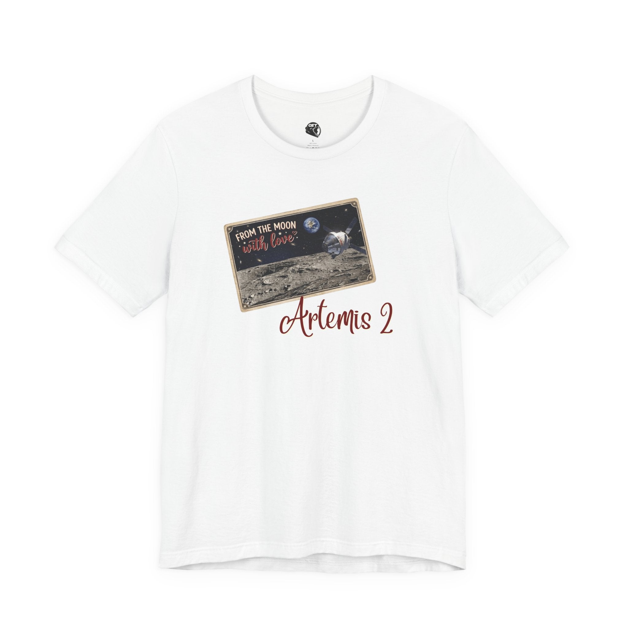 Artemis 2 Moon Postcard T-shirt | Space Mission Graphic Tee