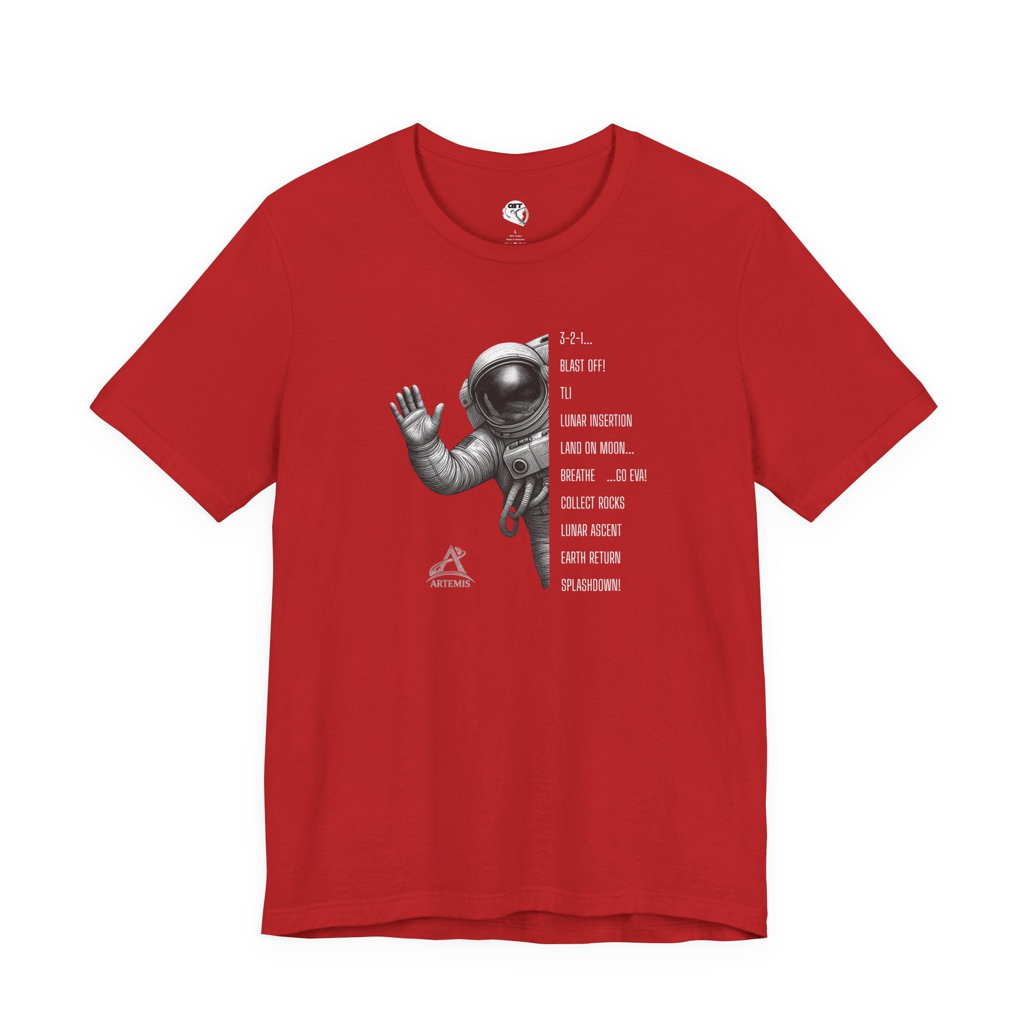 Artemis Mission Timeline with Astronaut | Space Mission Vintage Graphic Tee