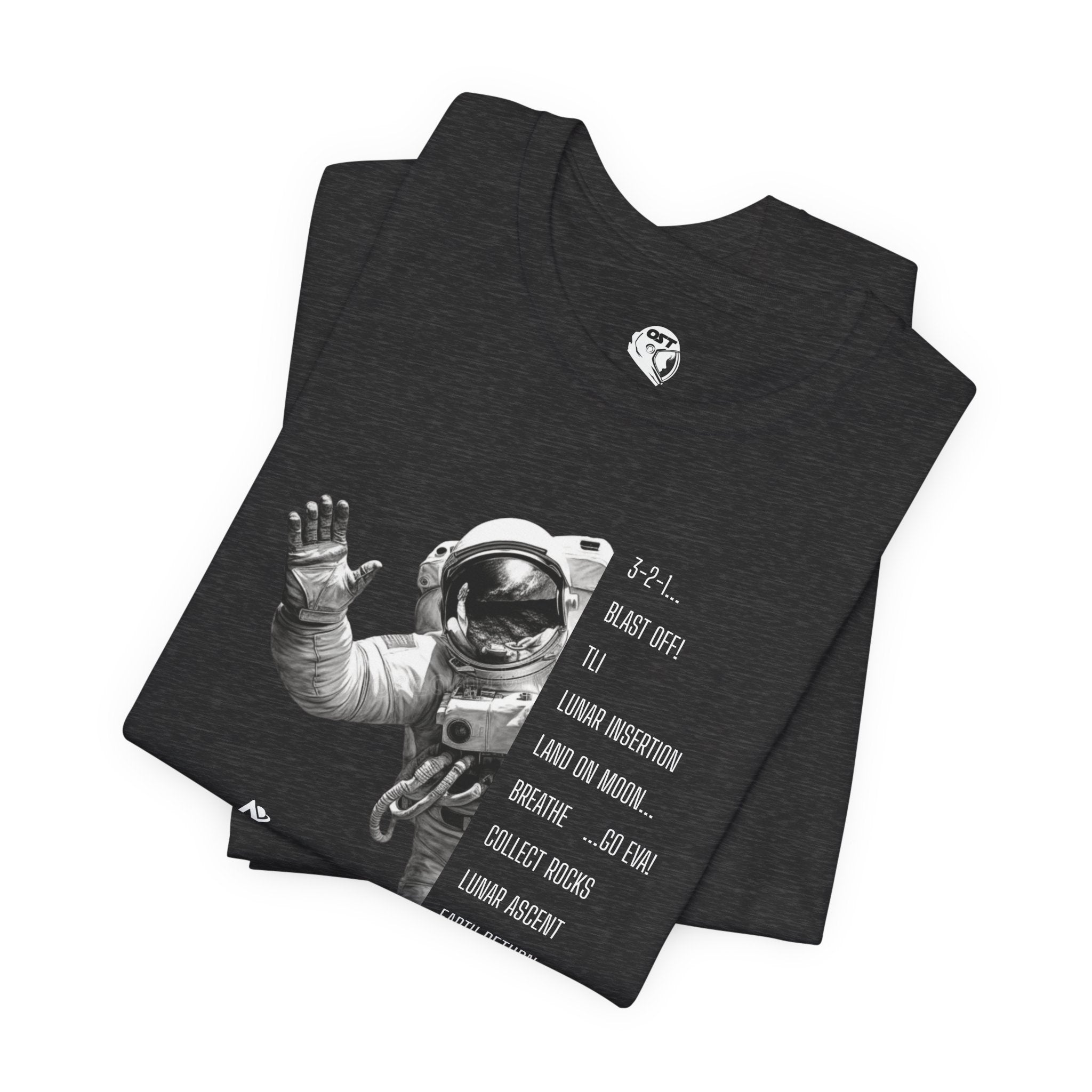 Artemis Mission Timeline with Astronaut T-shirt | Space Mission Graphic Tee