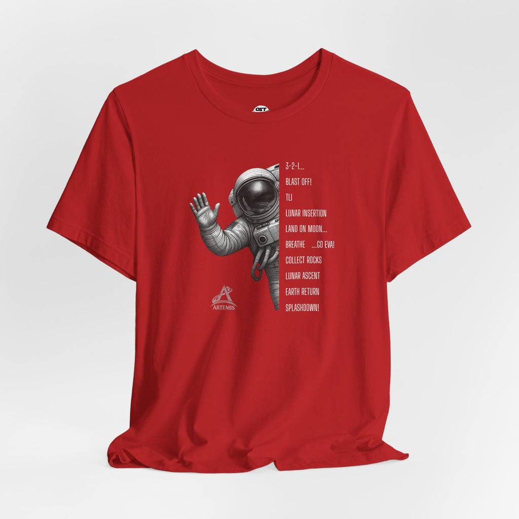 Artemis Mission Timeline with Astronaut | Space Mission Vintage Graphic Tee