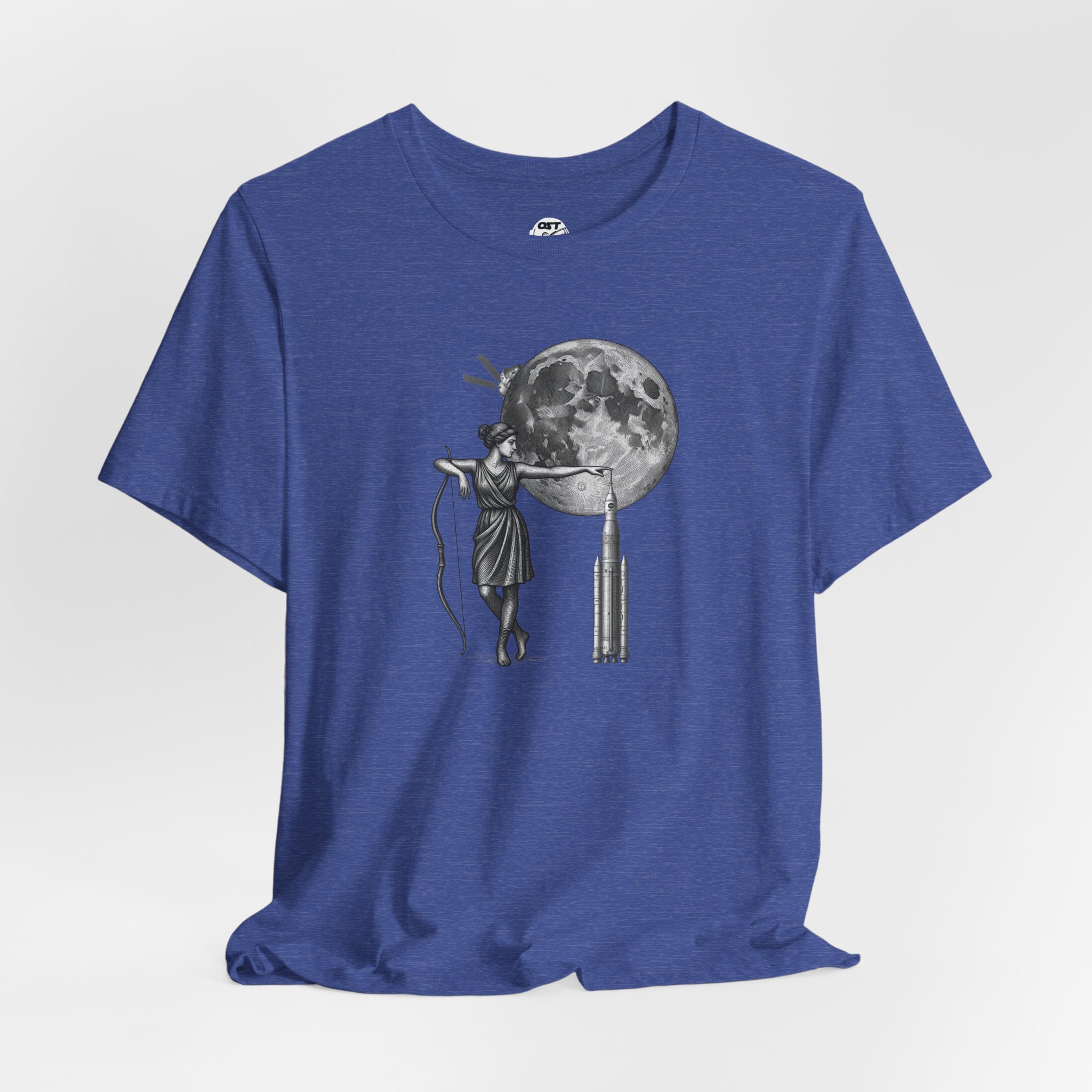 Artemis Moon Goddess with Rocket, Moon & Orion T-shirt | Space Mission Vintage Graphic Tee