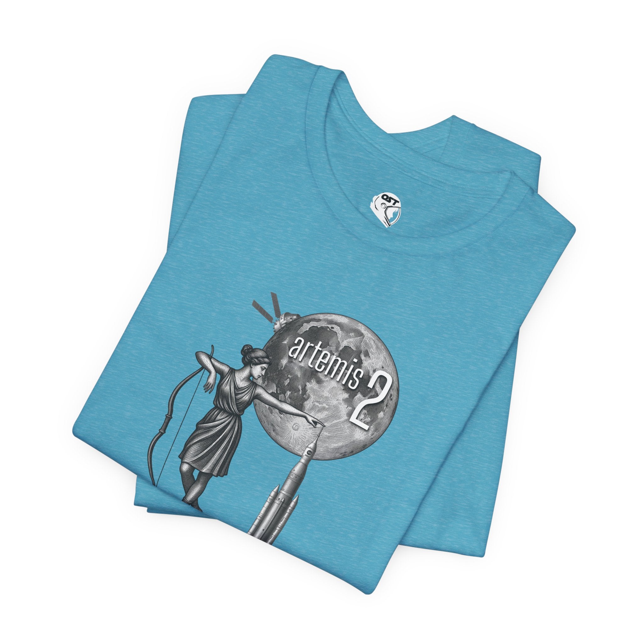 Artemis 2 Mission with Moon Goddess, Rocket, Moon & Orion T-shirt | Space Mission Vintage Graphic Tee