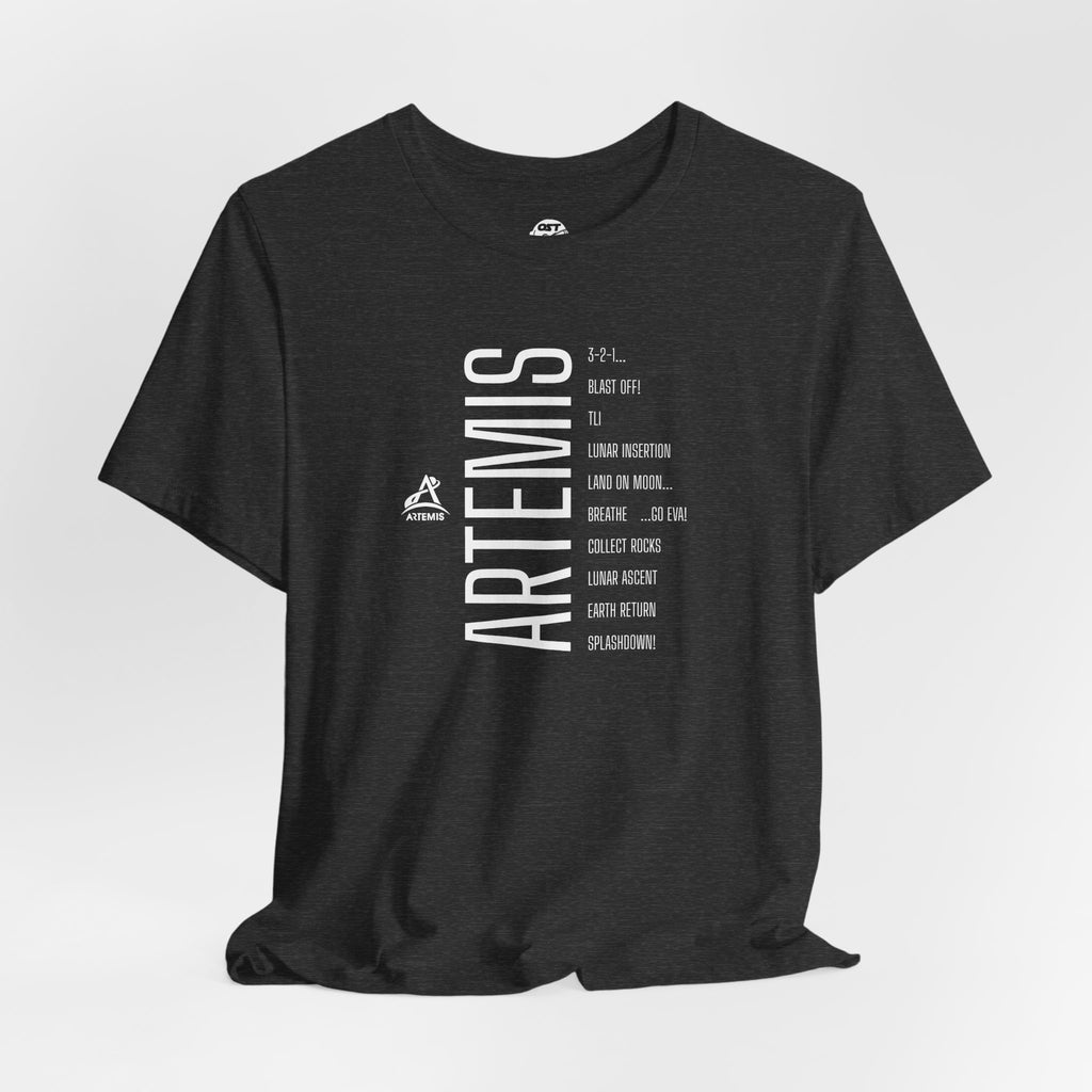 Artemis Mission Timeline T-shirt - Vertical | Space Mission Graphic Tee