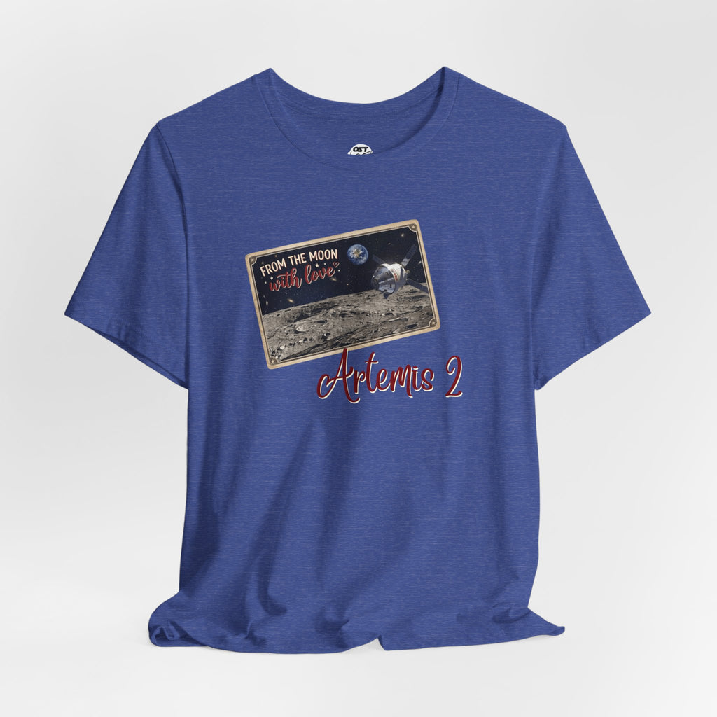 Artemis 2 Moon Postcard T-shirt | Space Mission Graphic Tee